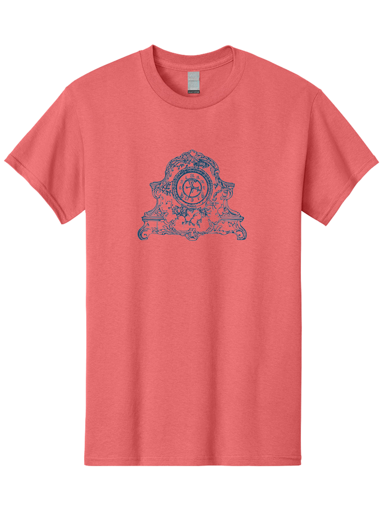 Antique Floral Clock Men'S Graphic Tee, 100% Cotton, Comfortable Casual Summer Wear, Machine Washable, Antique Clock Face, Roman Numerals, Ornate Details, Floral Patterns, Vintage Design, Classic Elegance, Timepiece, Traditional Decor, Aae108 21