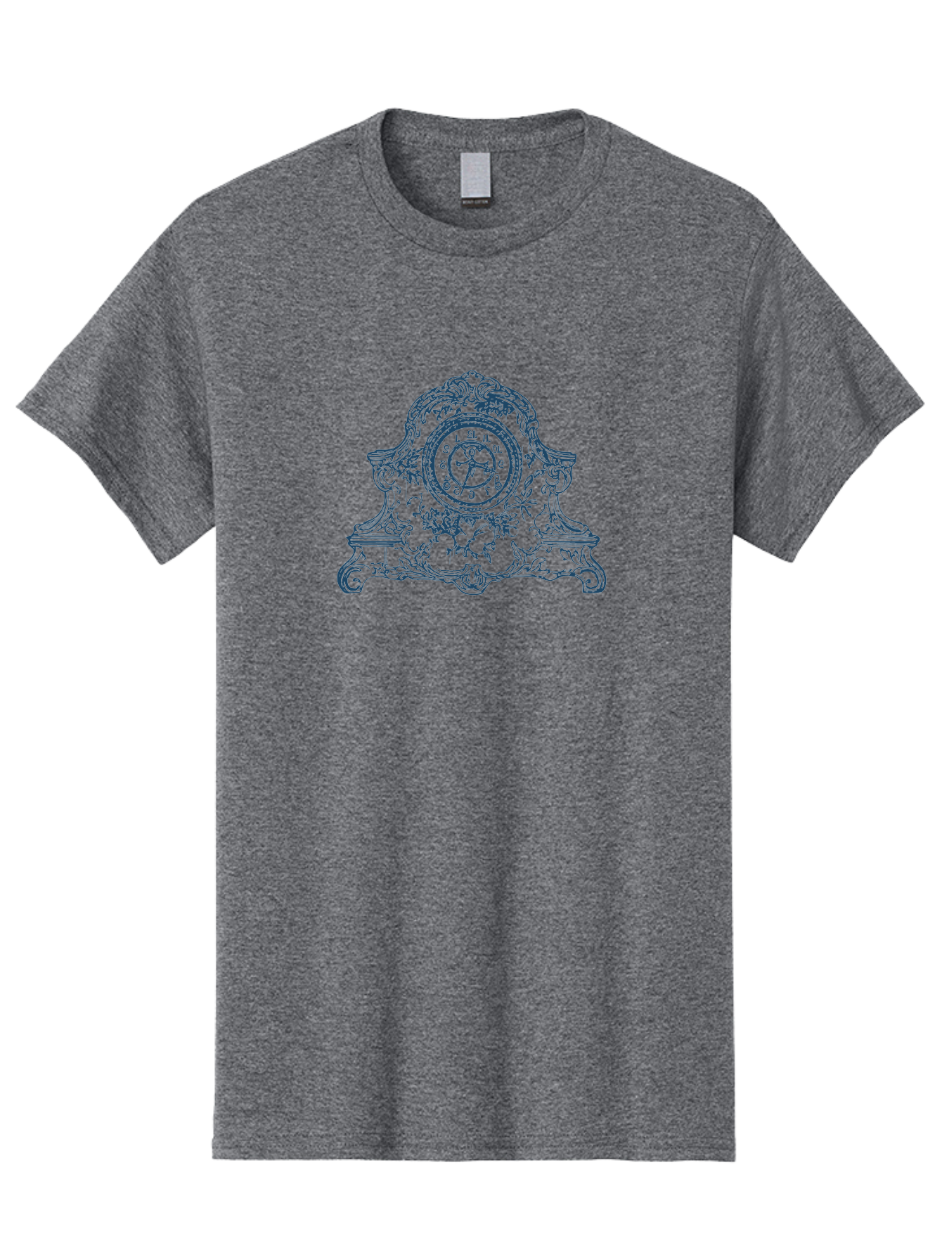 Antique Floral Clock Men'S Graphic Tee, 100% Cotton, Comfortable Casual Summer Wear, Machine Washable, Antique Clock Face, Roman Numerals, Ornate Details, Floral Patterns, Vintage Design, Classic Elegance, Timepiece, Traditional Decor, Aae108 27