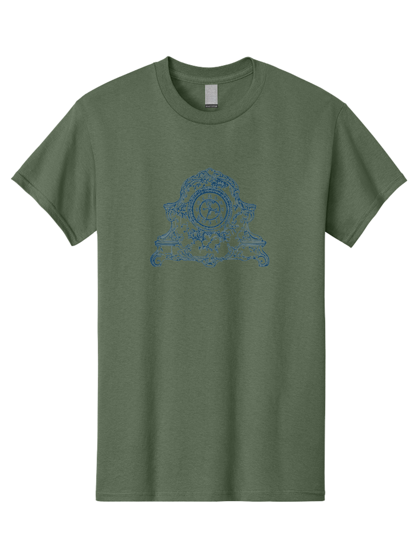 Antique Floral Clock Men'S Graphic Tee, 100% Cotton, Comfortable Casual Summer Wear, Machine Washable, Antique Clock Face, Roman Numerals, Ornate Details, Floral Patterns, Vintage Design, Classic Elegance, Timepiece, Traditional Decor, Aae108 13