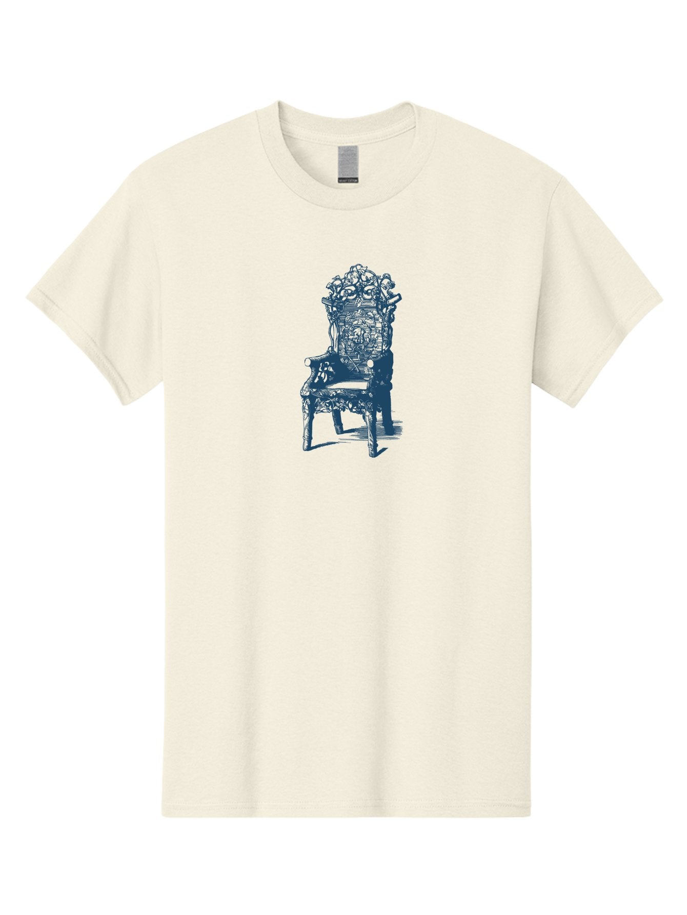 Antique Royal Chair Men'S Graphic Tee, 100% Cotton, Comfortable Casual Summer Wear, Machine Washable, Chair, Abstract Art, Surreal Design, Futuristic Furniture, Intricate Details, Complex Structure, Modern Illustration, Creative Concept Aae111 9