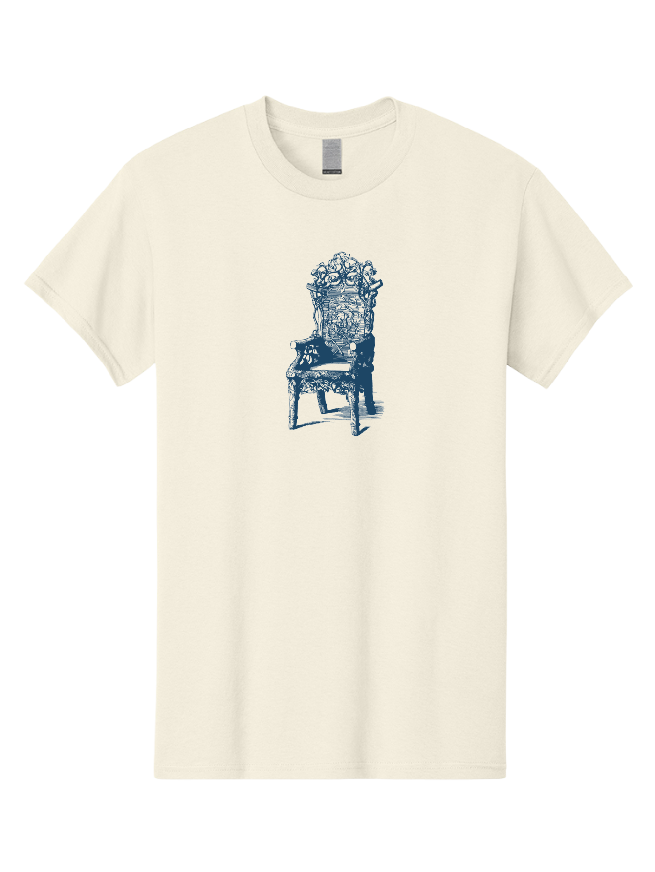 Antique Royal Chair Men'S Graphic Tee, 100% Cotton, Comfortable Casual Summer Wear, Machine Washable, Chair, Abstract Art, Surreal Design, Futuristic Furniture, Intricate Details, Complex Structure, Modern Illustration, Creative Concept Aae111 3
