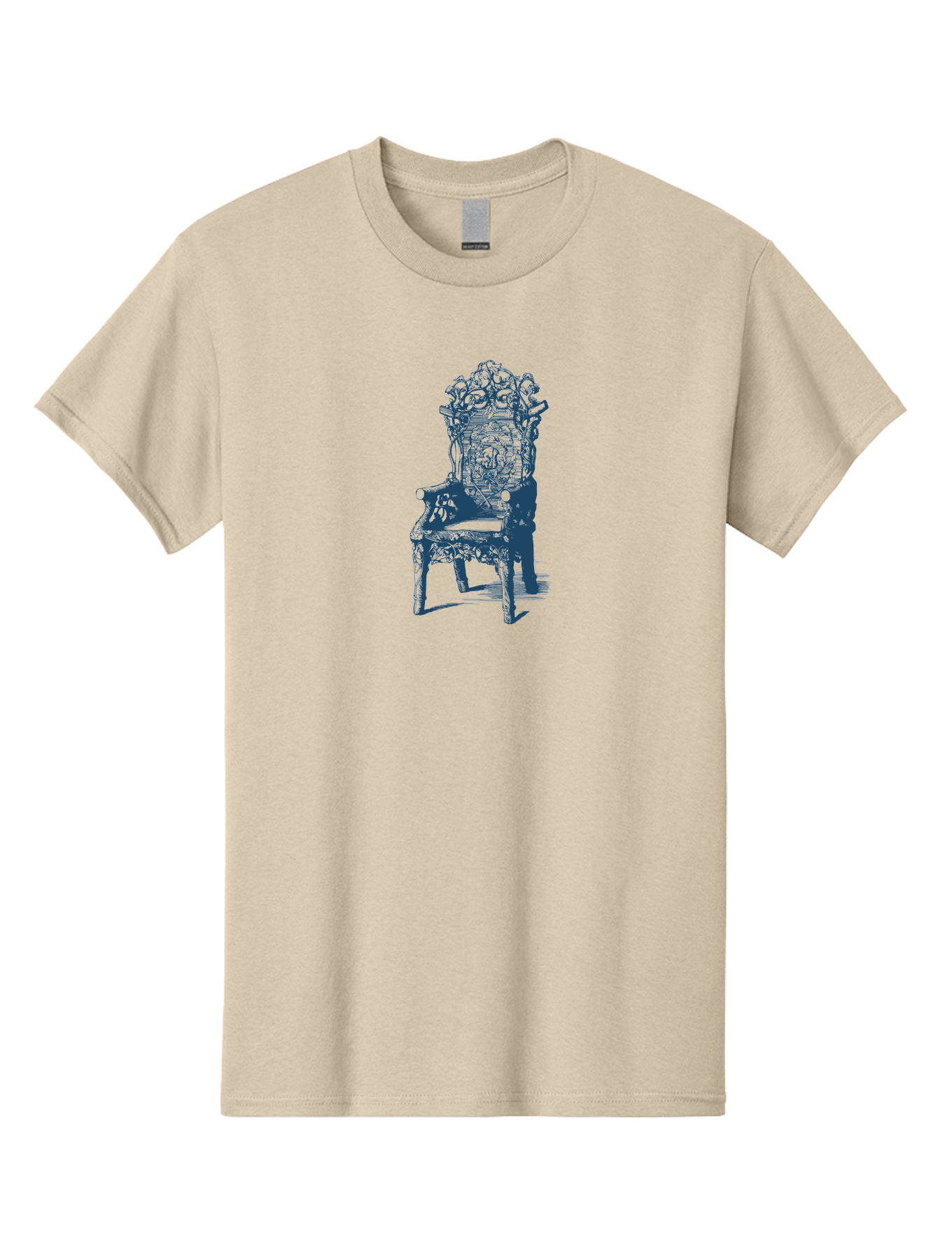 Antique Royal Chair Men'S Graphic Tee, 100% Cotton, Comfortable Casual Summer Wear, Machine Washable, Chair, Abstract Art, Surreal Design, Futuristic Furniture, Intricate Details, Complex Structure, Modern Illustration, Creative Concept Aae111 15