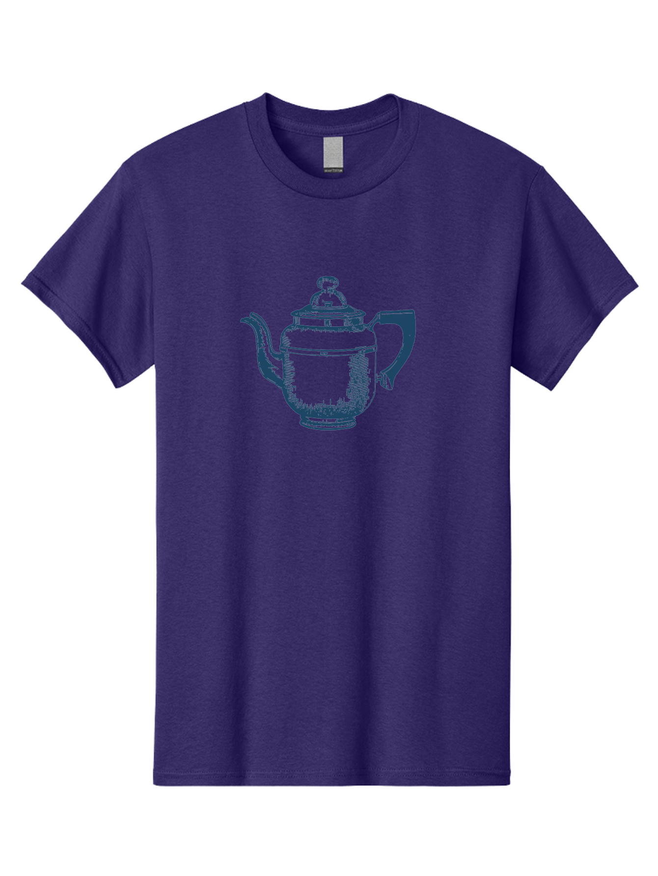 Antique Teapot Men'S Graphic Tee, 100% Cotton, Comfortable Casual Summer Wear, Machine Washable, Teapot With Lid, Antique Teapot, Tea Time, Vintage Teapot, Dark Blue Illustration, Classic Design, Traditional Tea, Ceramic Teapot, Retro Style Aae113