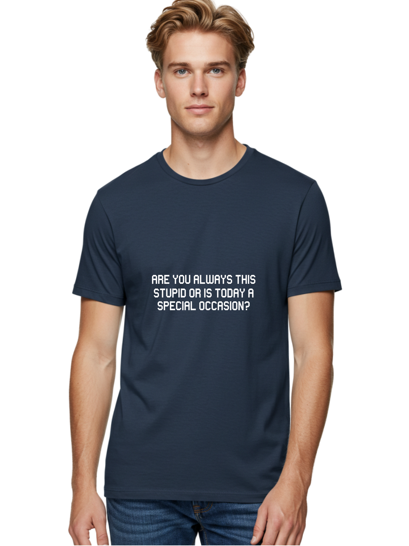 Are You Always This Stupid Men'S Graphic Tee, 100% Cotton, Comfortable Casual Summer Wear, Machine Washable, Sarcastic Quote, Funny Saying, Humorous Phrase, Witty Remark, Clever Insult, Aae117 8