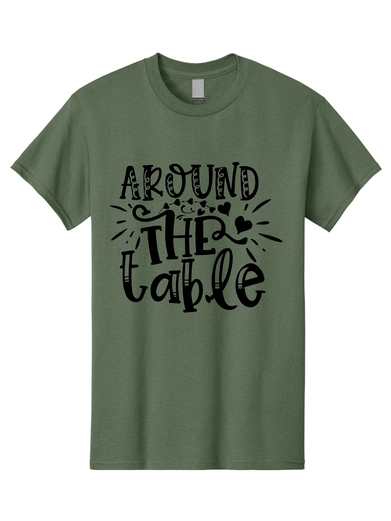 Around The Table Men'S Graphic Tee, 100% Cotton, Comfortable Casual Summer Wear, Machine Washable, Gathering Around The Table, Family Dinner, Love And Connection, Hearts And Decorations, Social Bonding, Community Building, Table Setting Ideas, Aae118 3