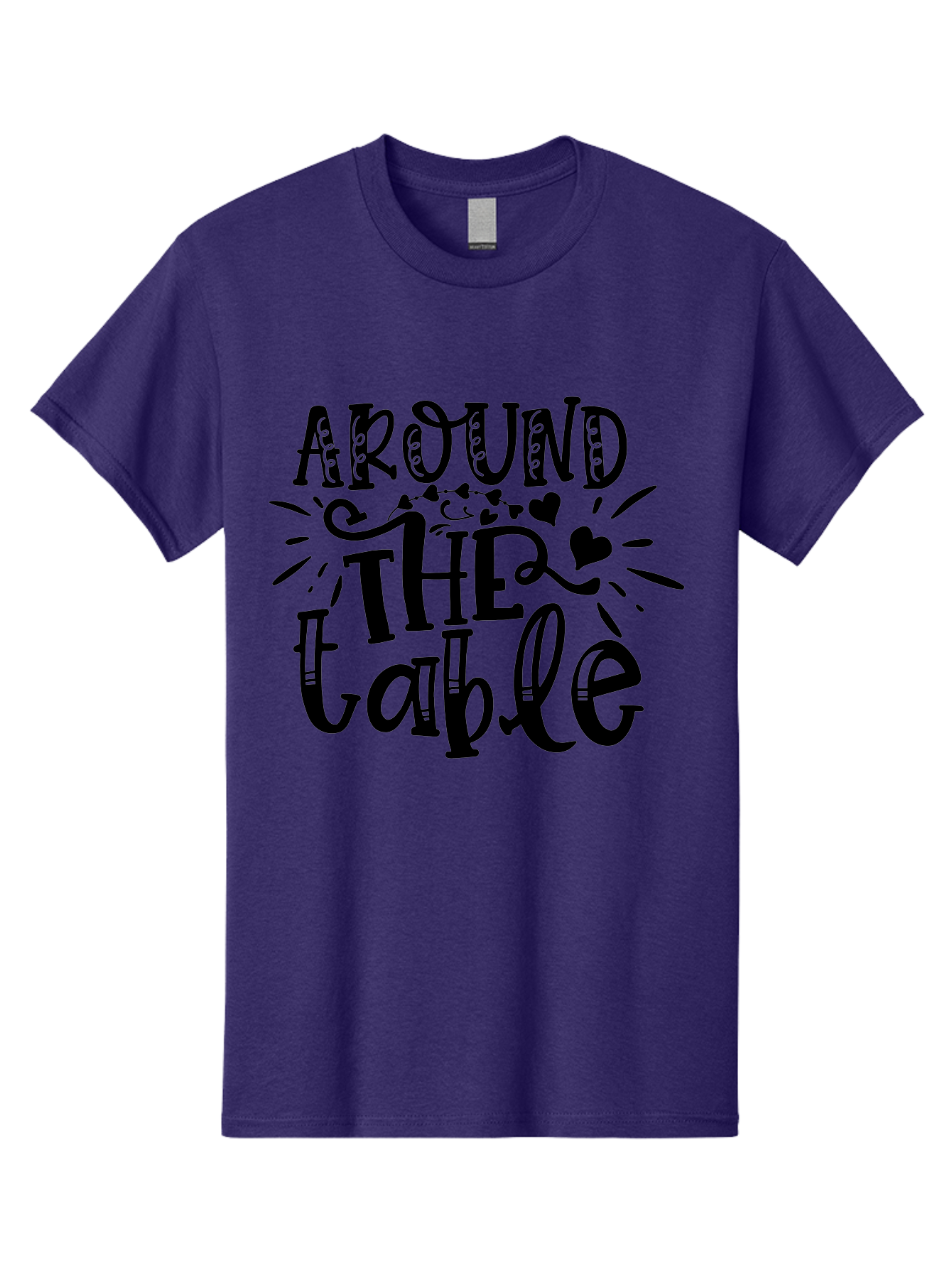 Around The Table Men'S Graphic Tee, 100% Cotton, Comfortable Casual Summer Wear, Machine Washable, Gathering Around The Table, Family Dinner, Love And Connection, Hearts And Decorations, Social Bonding, Community Building, Table Setting Ideas, Aae118 19