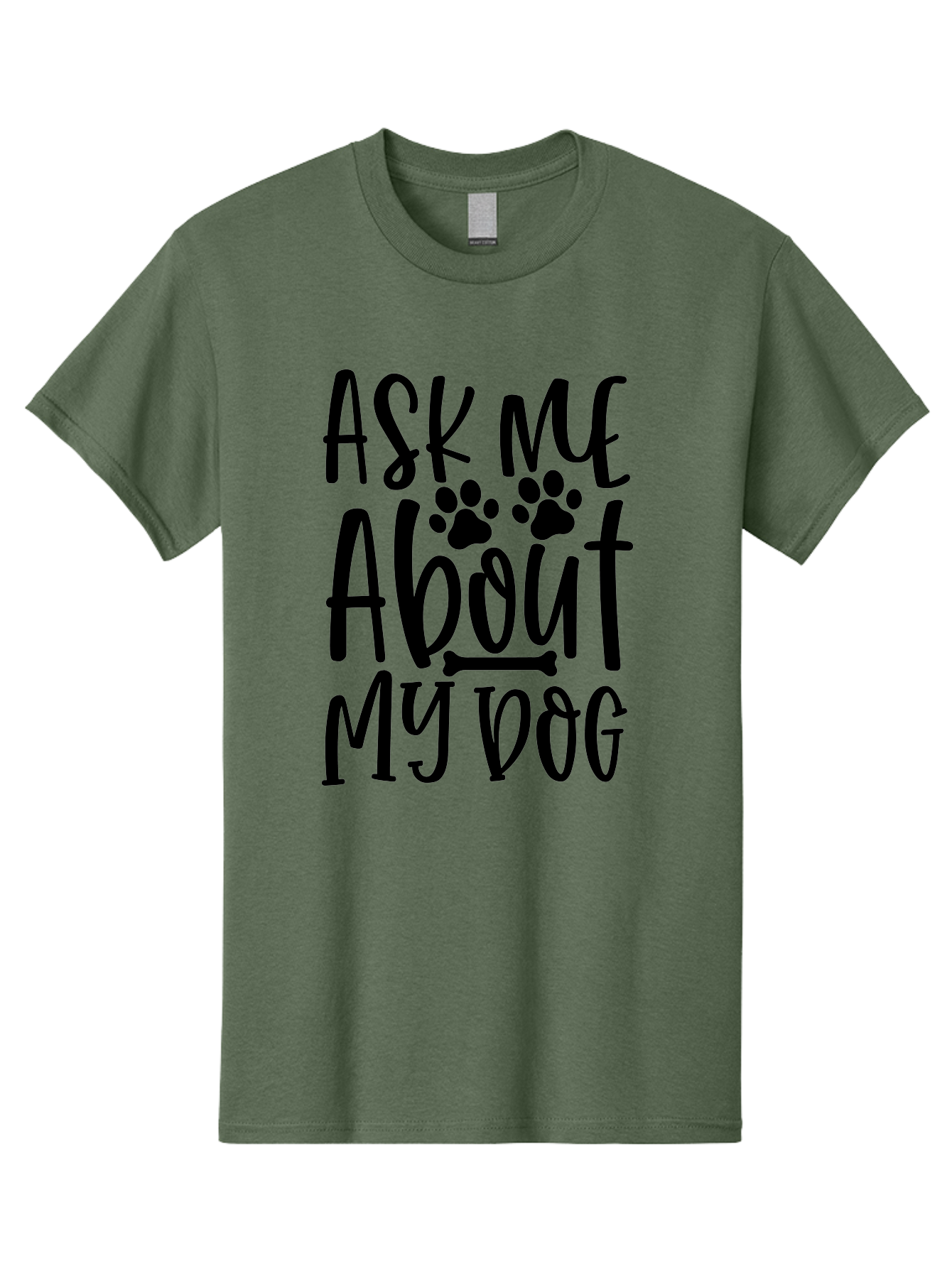 Ask Me About My Dog Men'S Graphic Tee, 100% Cotton, Comfortable Casual Summer Wear, Machine Washable, Dog Lover, Dog Owner, Pet Parent, Dog Enthusiast, Animal Love, Dog Quotes, Dog Sayings, Paw Print, Dog Bone Aae120