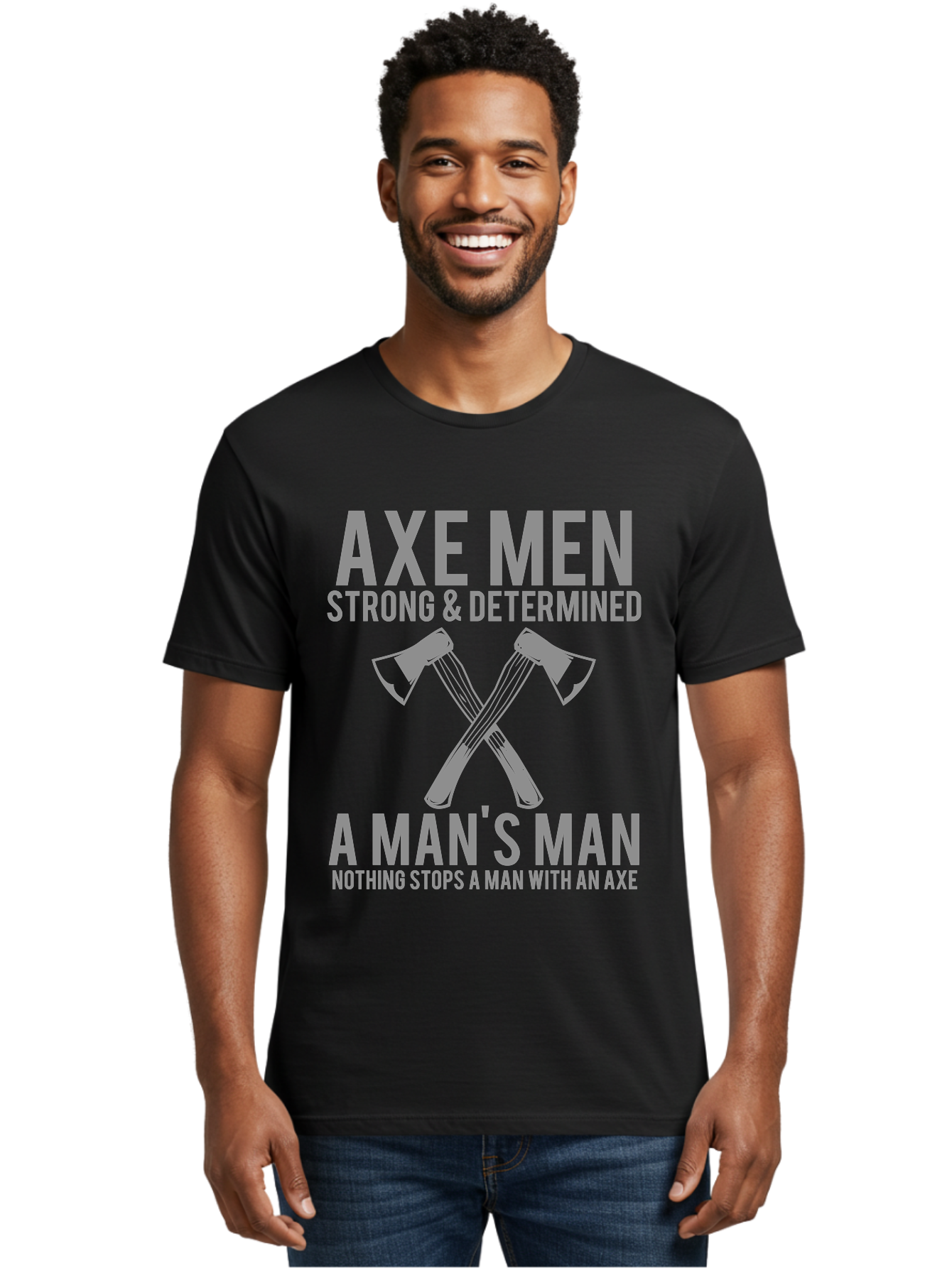 Axe Man Men'S Graphic Tee, 100% Cotton, Comfortable Casual Summer Wear, Machine Washable, Axe Men, Strong And Determined, Crossed Axes, Man'S Man, Nothing Stops A Man With An Axe, Lumberjack Culture, Woodsman Pride Aae121 12
