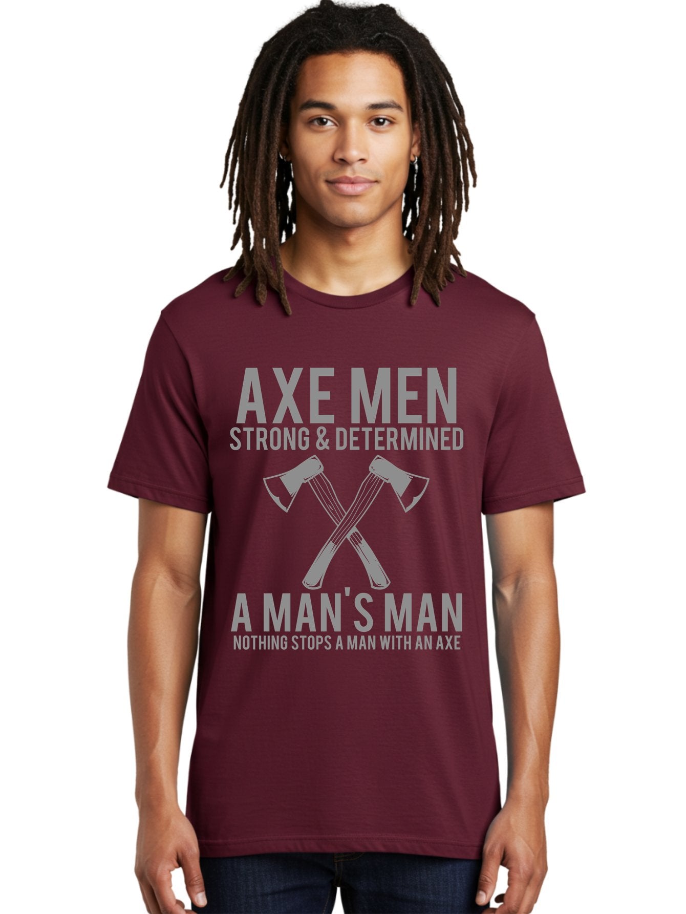 Axe Man Men'S Graphic Tee, 100% Cotton, Comfortable Casual Summer Wear, Machine Washable, Axe Men, Strong And Determined, Crossed Axes, Man'S Man, Nothing Stops A Man With An Axe, Lumberjack Culture, Woodsman Pride Aae121 25