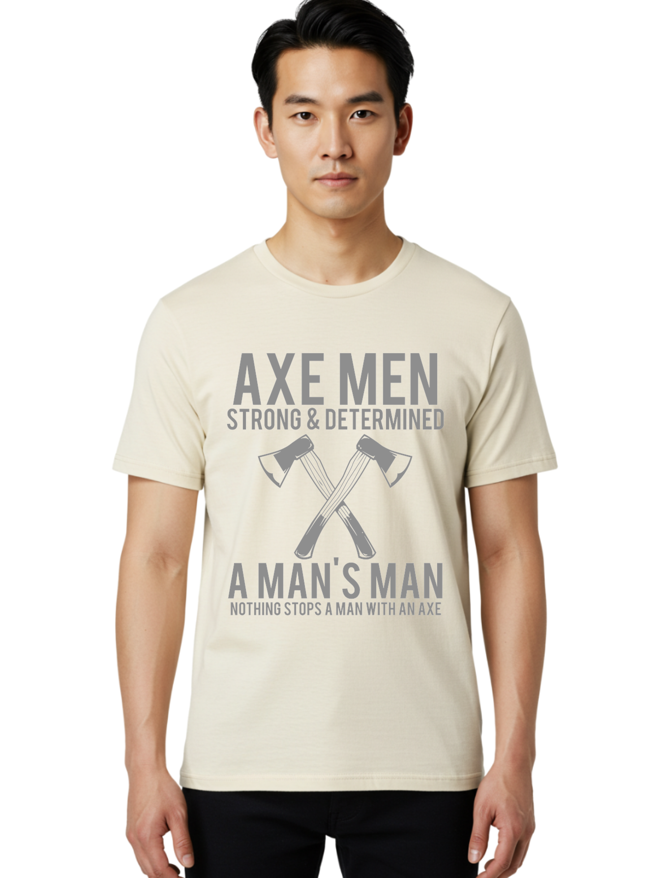 Axe Man Men'S Graphic Tee, 100% Cotton, Comfortable Casual Summer Wear, Machine Washable, Axe Men, Strong And Determined, Crossed Axes, Man'S Man, Nothing Stops A Man With An Axe, Lumberjack Culture, Woodsman Pride Aae121 22