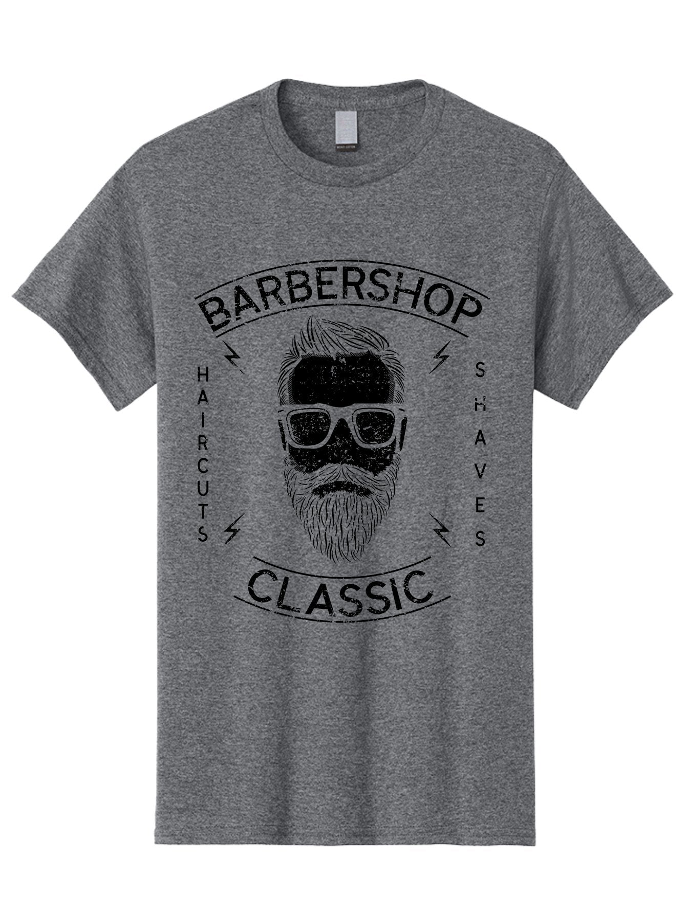 Barber Shop Classic Men'S Graphic Tee, 100% Cotton, Comfortable Casual Summer Wear, Machine Washable, Barber Shop, Classic Style, Men'S Grooming, Haircuts, Shaves, Beards, Sunglasses, Retro Aesthetic, Fashionable Hair, Stylish Beards Aae123 12