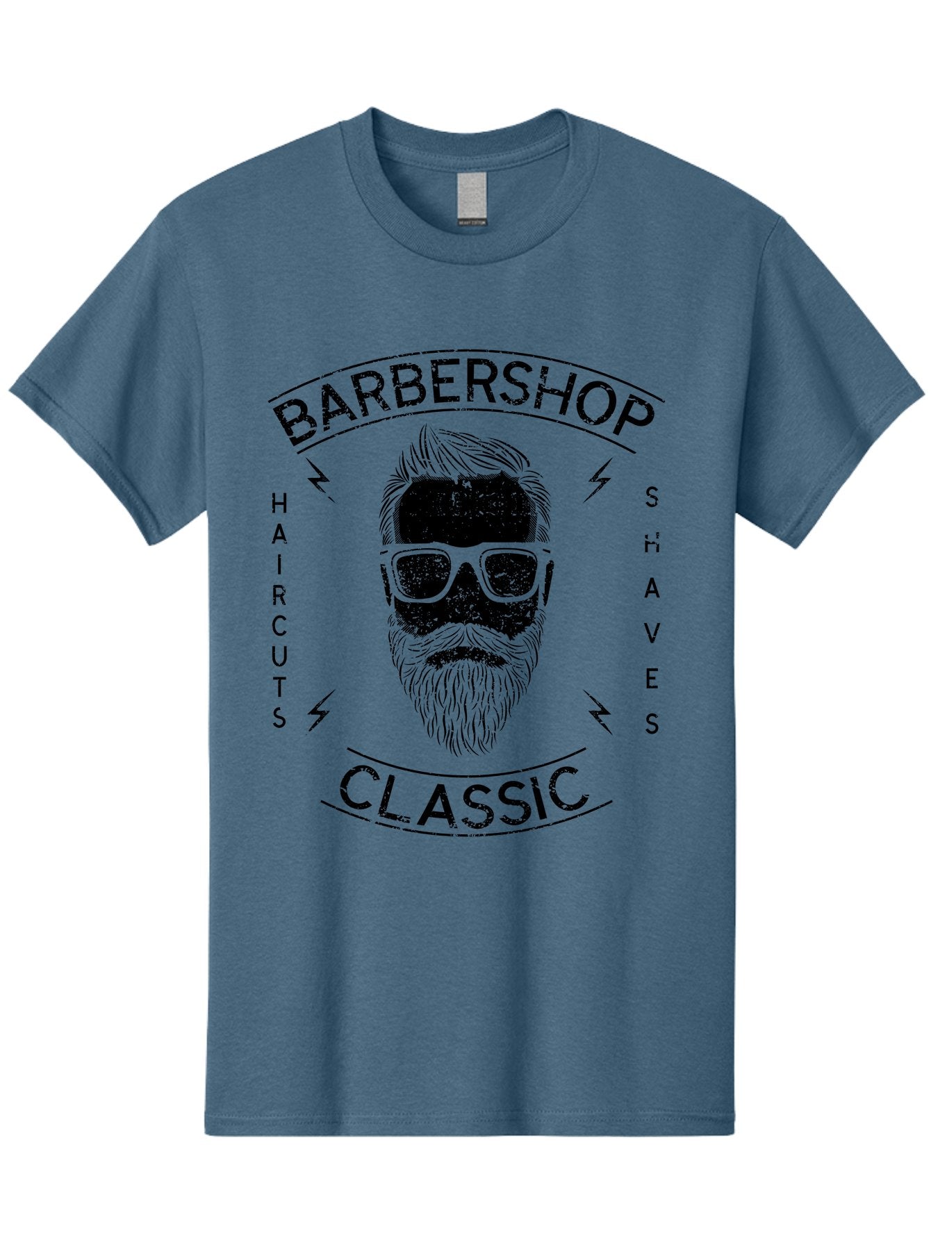 Barber Shop Classic Men'S Graphic Tee, 100% Cotton, Comfortable Casual Summer Wear, Machine Washable, Barber Shop, Classic Style, Men'S Grooming, Haircuts, Shaves, Beards, Sunglasses, Retro Aesthetic, Fashionable Hair, Stylish Beards Aae123 3