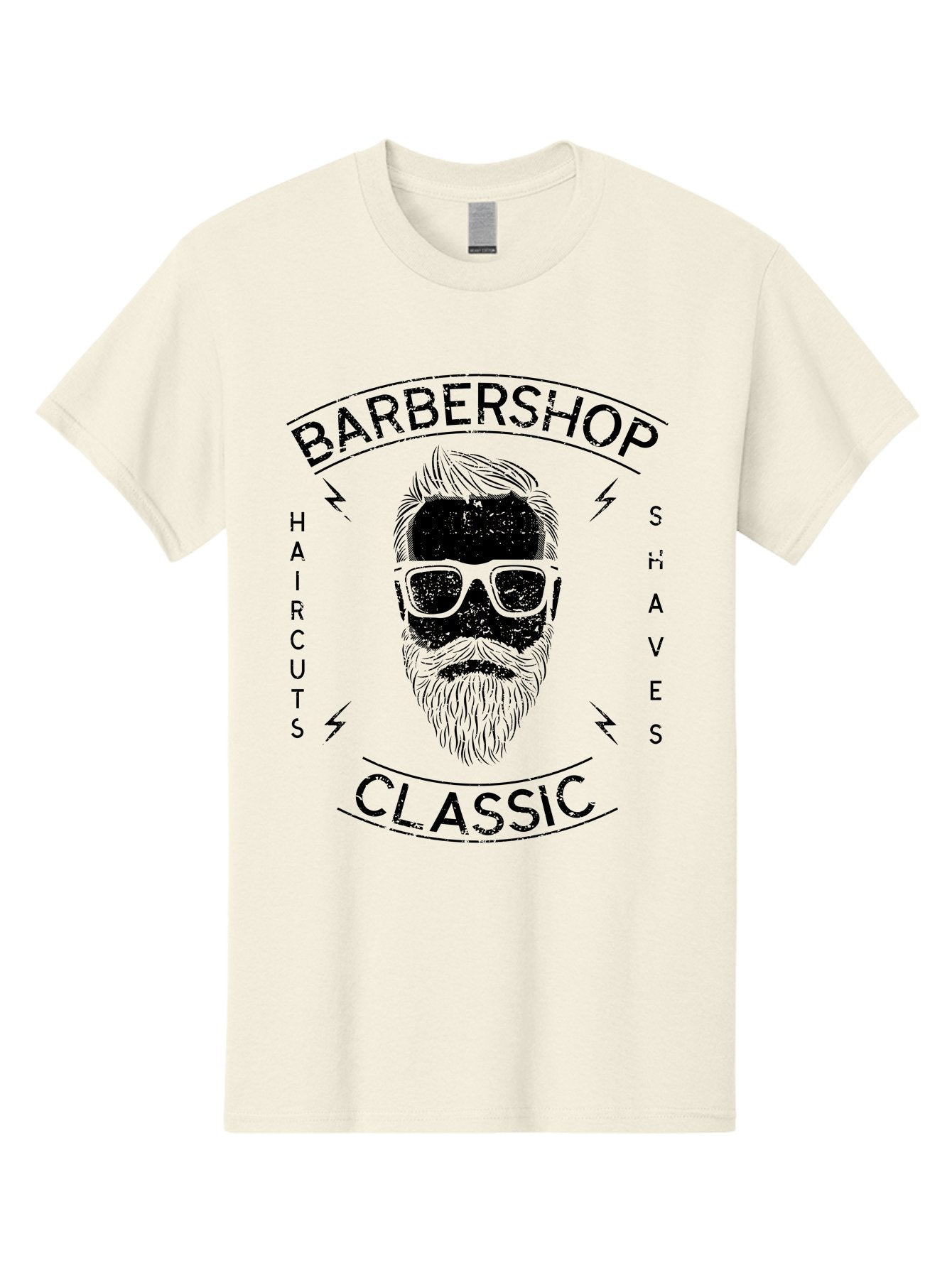 Barber Shop Classic Men'S Graphic Tee, 100% Cotton, Comfortable Casual Summer Wear, Machine Washable, Barber Shop, Classic Style, Men'S Grooming, Haircuts, Shaves, Beards, Sunglasses, Retro Aesthetic, Fashionable Hair, Stylish Beards Aae123 5