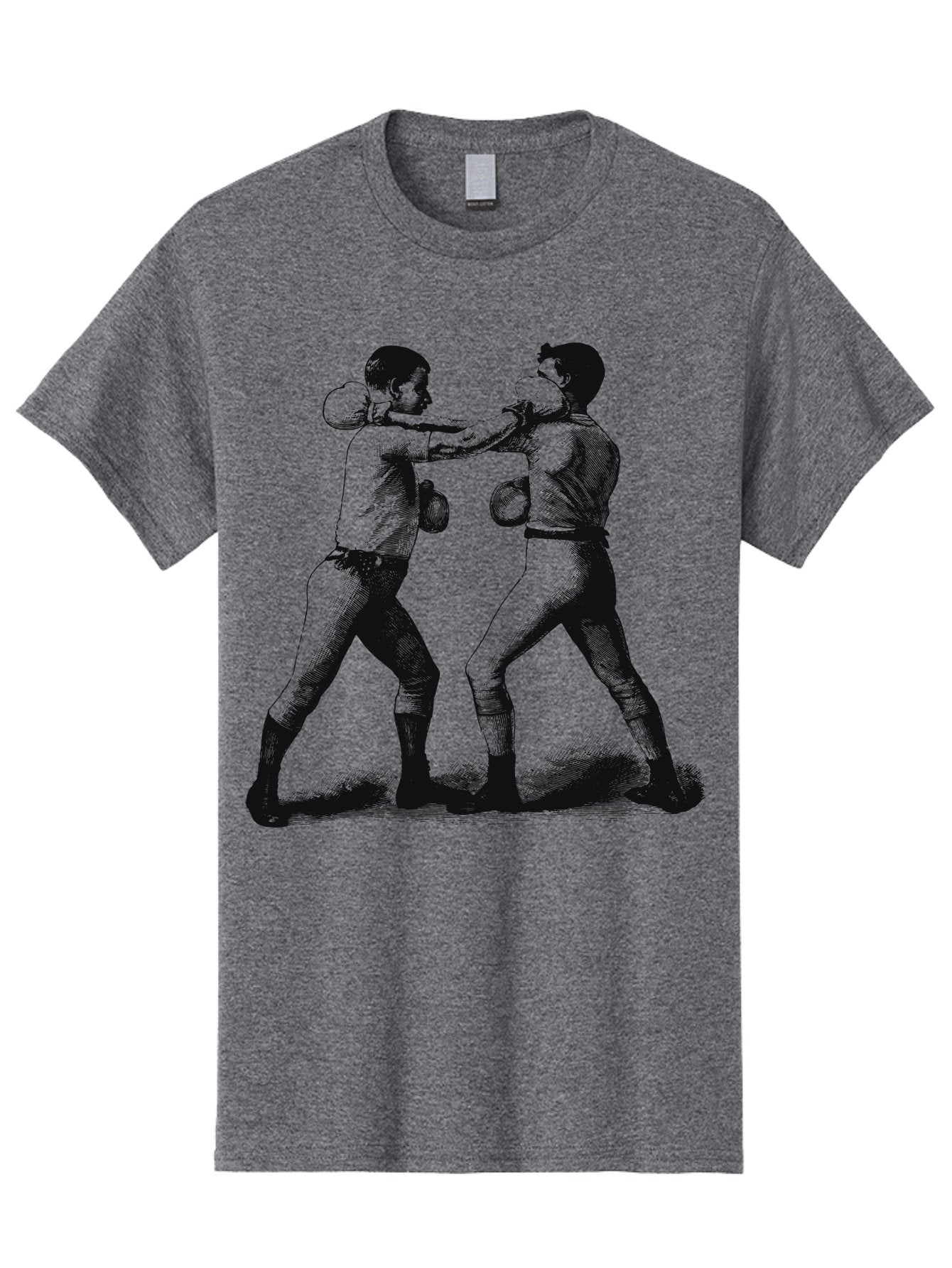Bareknock Men'S Graphic Tee, 100% Cotton, Comfortable Casual Summer Wear, Machine Washable, Two Boxers Fighting, Boxing Gloves, Pugilistic Stance, Vintage Illustration, Boxing Techniques, Combat Sports, Martial Arts, Athletic Competition, Aae124