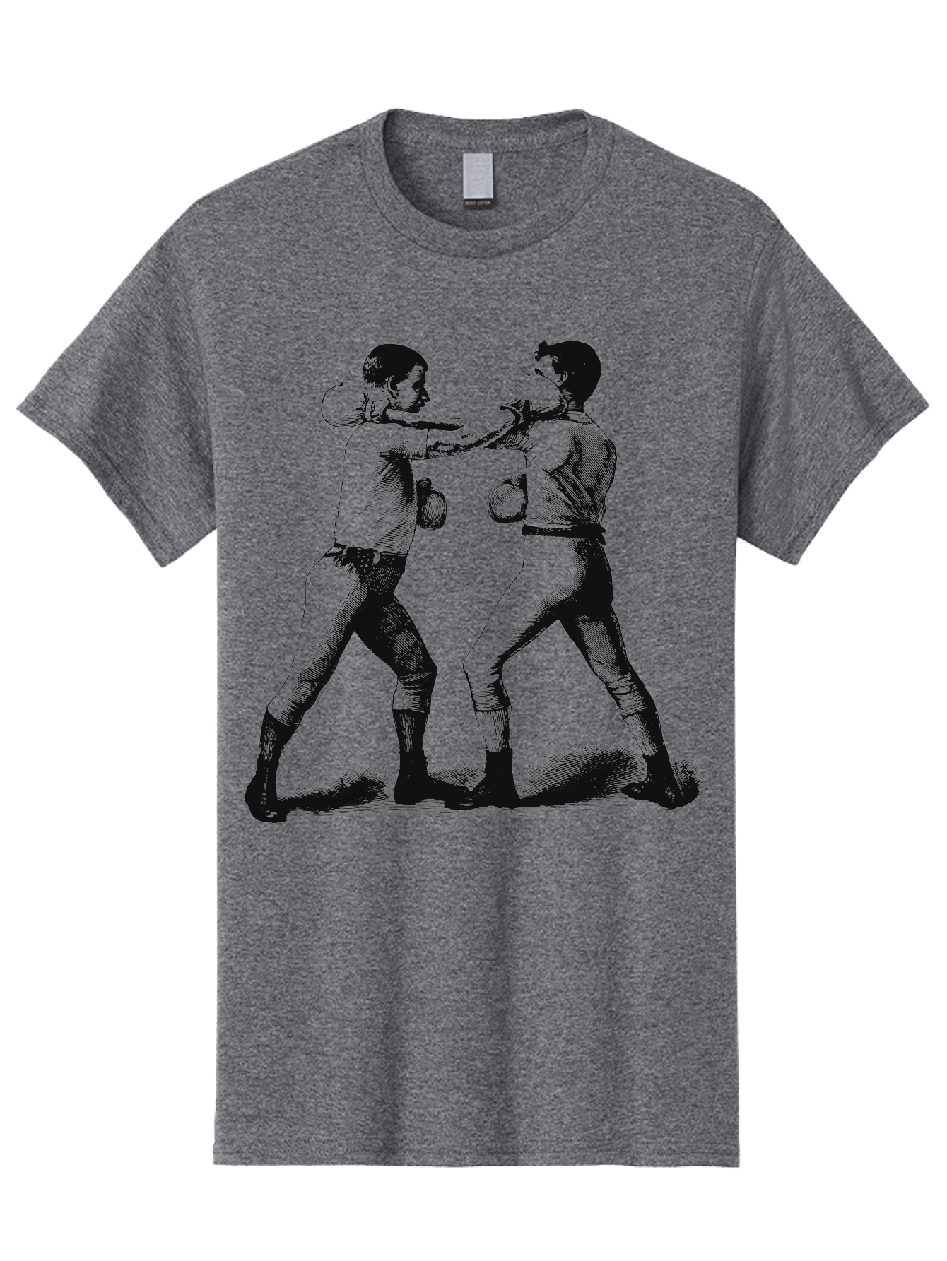 Bareknock Men'S Graphic Tee, 100% Cotton, Comfortable Casual Summer Wear, Machine Washable, Two Boxers Fighting, Boxing Gloves, Pugilistic Stance, Vintage Illustration, Boxing Techniques, Combat Sports, Martial Arts, Athletic Competition, Aae124 21