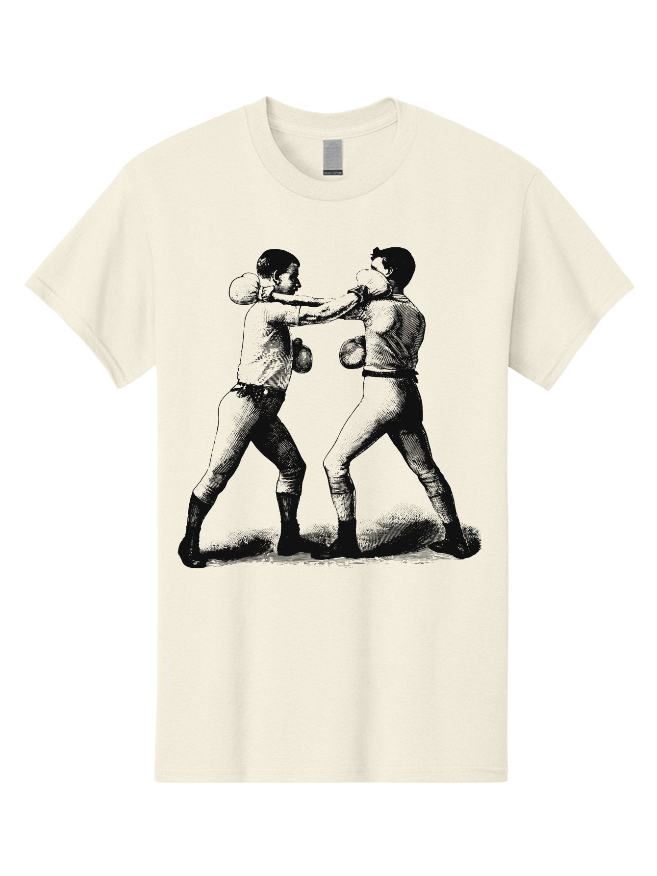 Bareknock Men'S Graphic Tee, 100% Cotton, Comfortable Casual Summer Wear, Machine Washable, Two Boxers Fighting, Boxing Gloves, Pugilistic Stance, Vintage Illustration, Boxing Techniques, Combat Sports, Martial Arts, Athletic Competition, Aae124 5