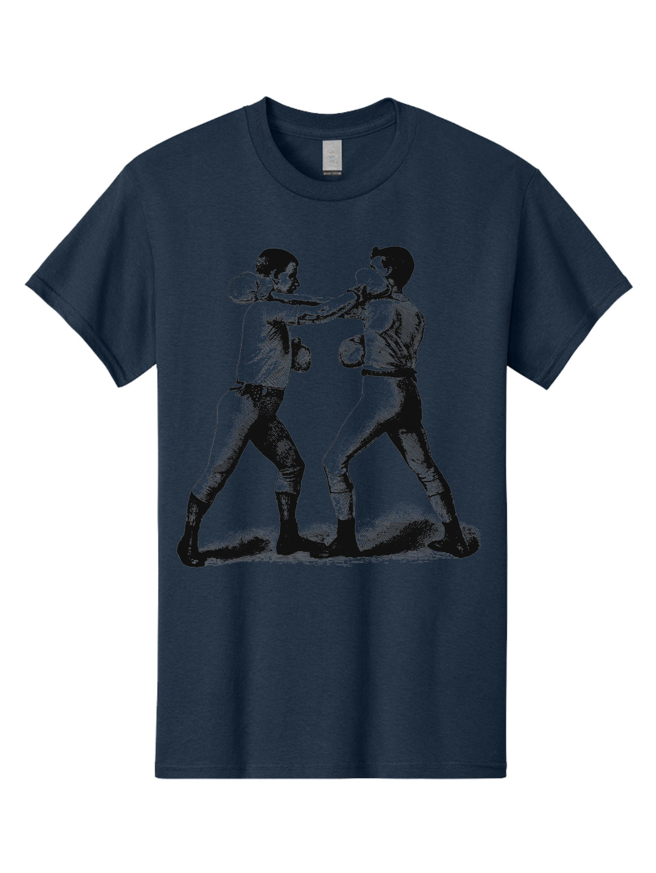 Bareknock Men'S Graphic Tee, 100% Cotton, Comfortable Casual Summer Wear, Machine Washable, Two Boxers Fighting, Boxing Gloves, Pugilistic Stance, Vintage Illustration, Boxing Techniques, Combat Sports, Martial Arts, Athletic Competition, Aae124 3