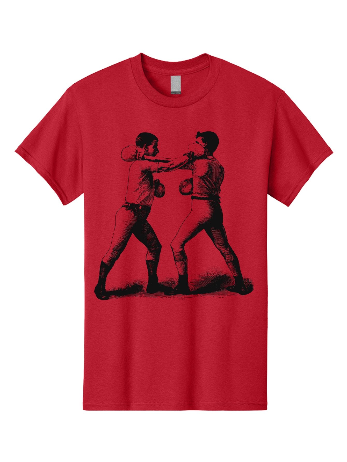 Bareknock Men'S Graphic Tee, 100% Cotton, Comfortable Casual Summer Wear, Machine Washable, Two Boxers Fighting, Boxing Gloves, Pugilistic Stance, Vintage Illustration, Boxing Techniques, Combat Sports, Martial Arts, Athletic Competition, Aae124 9