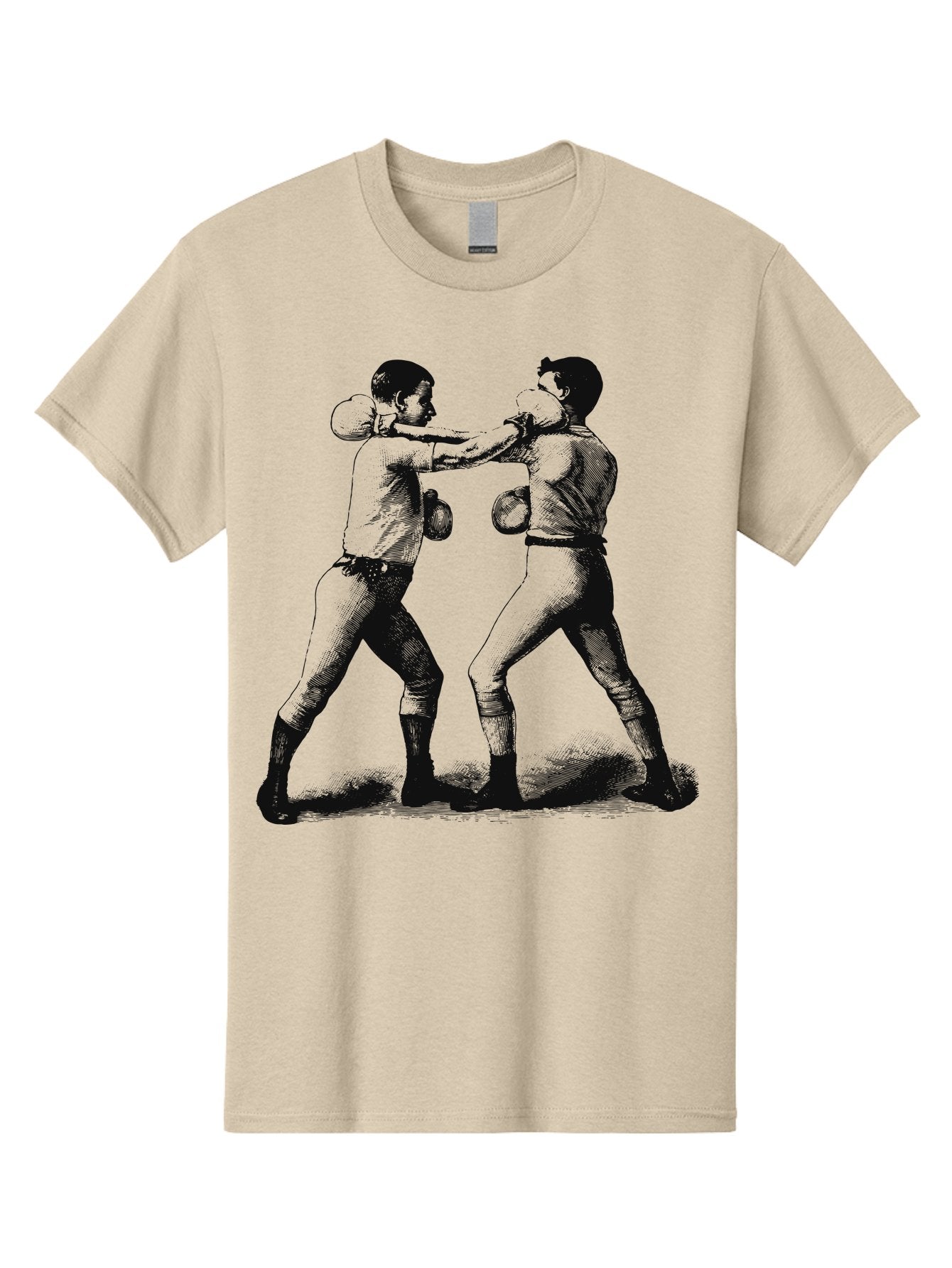 Bareknock Men'S Graphic Tee, 100% Cotton, Comfortable Casual Summer Wear, Machine Washable, Two Boxers Fighting, Boxing Gloves, Pugilistic Stance, Vintage Illustration, Boxing Techniques, Combat Sports, Martial Arts, Athletic Competition, Aae124 8