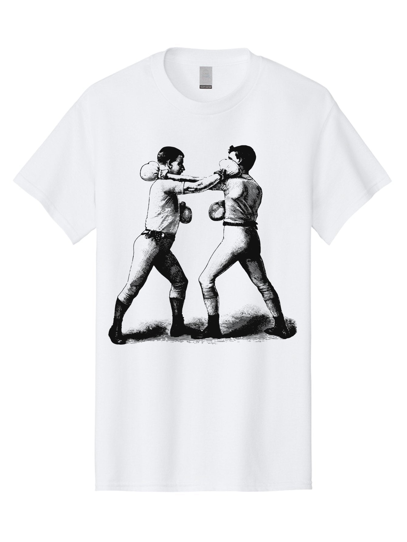 Bareknock Men'S Graphic Tee, 100% Cotton, Comfortable Casual Summer Wear, Machine Washable, Two Boxers Fighting, Boxing Gloves, Pugilistic Stance, Vintage Illustration, Boxing Techniques, Combat Sports, Martial Arts, Athletic Competition, Aae124 10