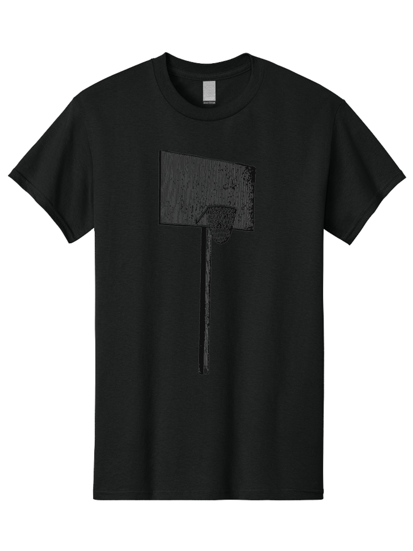 Basket Ball Roots Men'S Graphic Tee, 100% Cotton, Comfortable Casual Summer Wear, Machine Washable, Basketball Hoop, Worn Backboard, Netting, Outdoor Sports Equipment, Distressed Texture, Urban Recreation, Sports Facilities, Court Equipment, Aae127