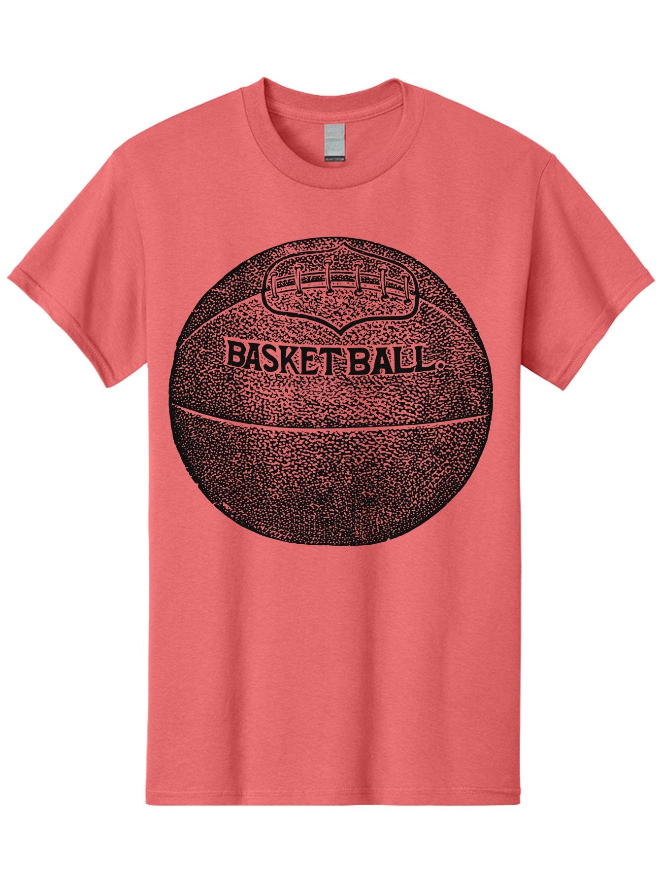 Basket Era Men'S Graphic Tee, 100% Cotton, Comfortable Casual Summer Wear, Machine Washable, Basketball Illustration, Sports Equipment, Black And Green, Textured Ball, Sports Graphic, Court Vision, Basketball Culture, Sports Art Aae128 3