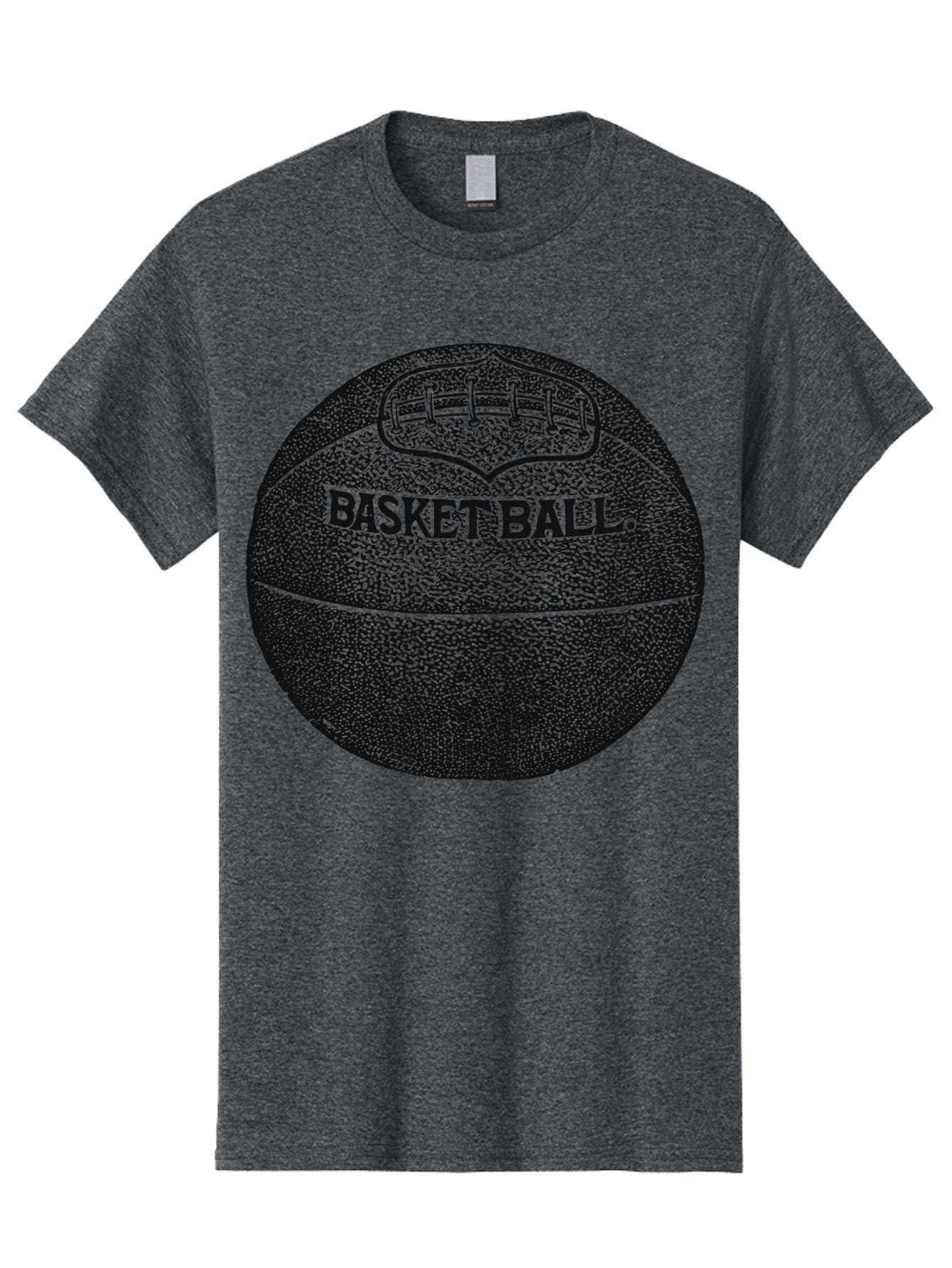 Basket Era Men'S Graphic Tee, 100% Cotton, Comfortable Casual Summer Wear, Machine Washable, Basketball Illustration, Sports Equipment, Black And Green, Textured Ball, Sports Graphic, Court Vision, Basketball Culture, Sports Art Aae128 12