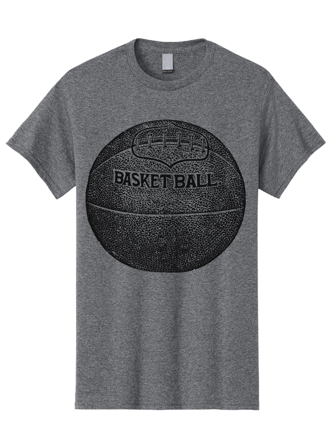 Basket Era Men'S Graphic Tee, 100% Cotton, Comfortable Casual Summer Wear, Machine Washable, Basketball Illustration, Sports Equipment, Black And Green, Textured Ball, Sports Graphic, Court Vision, Basketball Culture, Sports Art Aae128 4