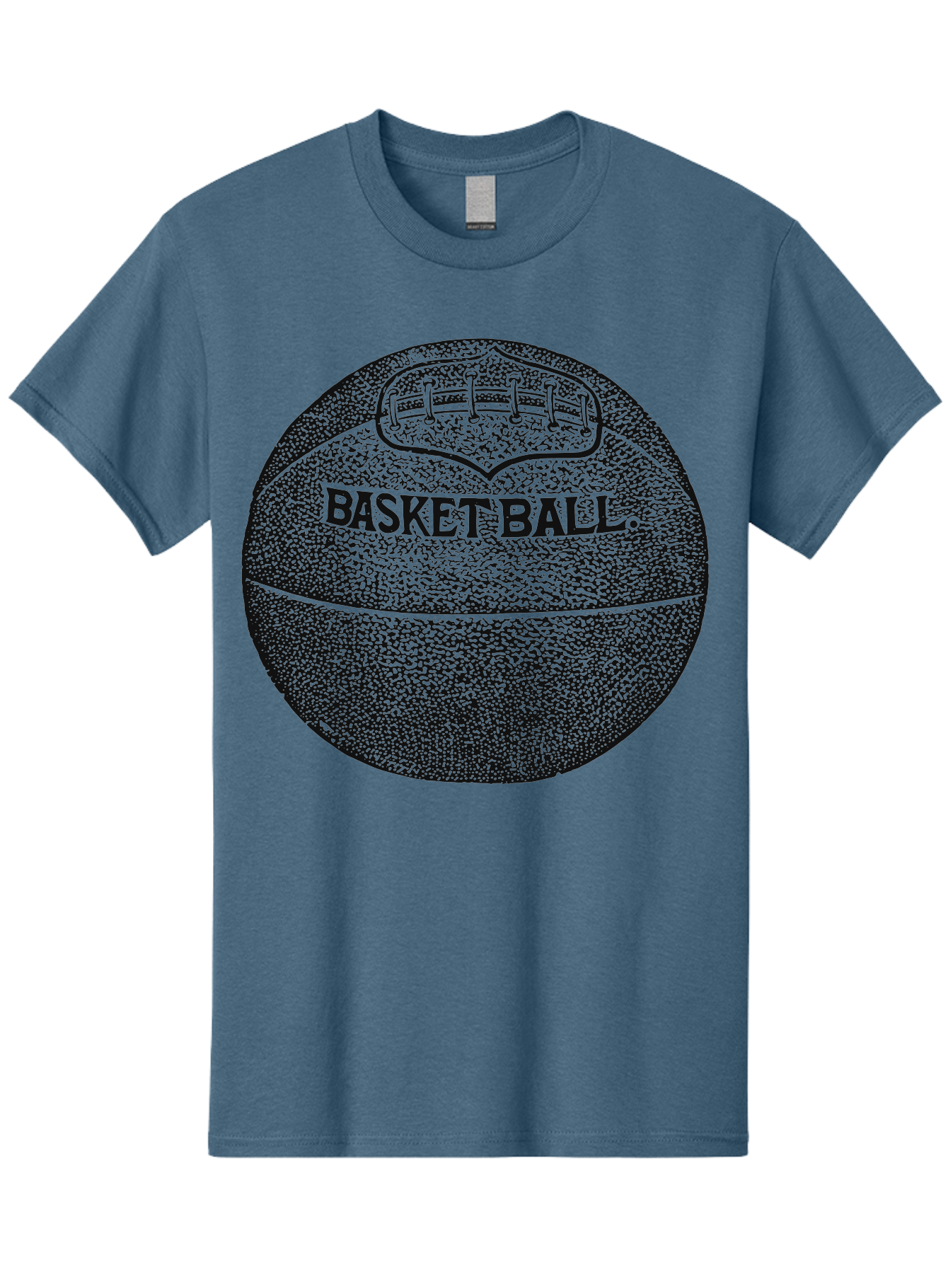 Basket Era Men'S Graphic Tee, 100% Cotton, Comfortable Casual Summer Wear, Machine Washable, Basketball Illustration, Sports Equipment, Black And Green, Textured Ball, Sports Graphic, Court Vision, Basketball Culture, Sports Art Aae128 23