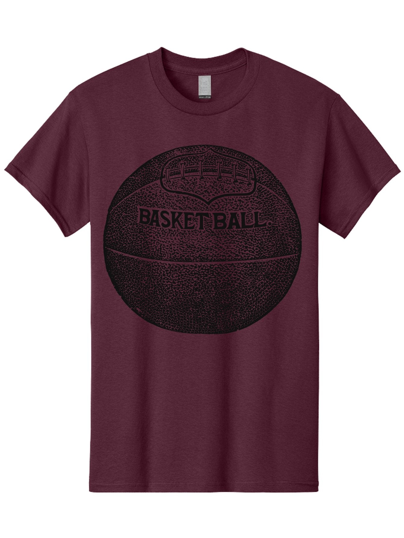 Basket Era Men'S Graphic Tee, 100% Cotton, Comfortable Casual Summer Wear, Machine Washable, Basketball Illustration, Sports Equipment, Black And Green, Textured Ball, Sports Graphic, Court Vision, Basketball Culture, Sports Art Aae128 8