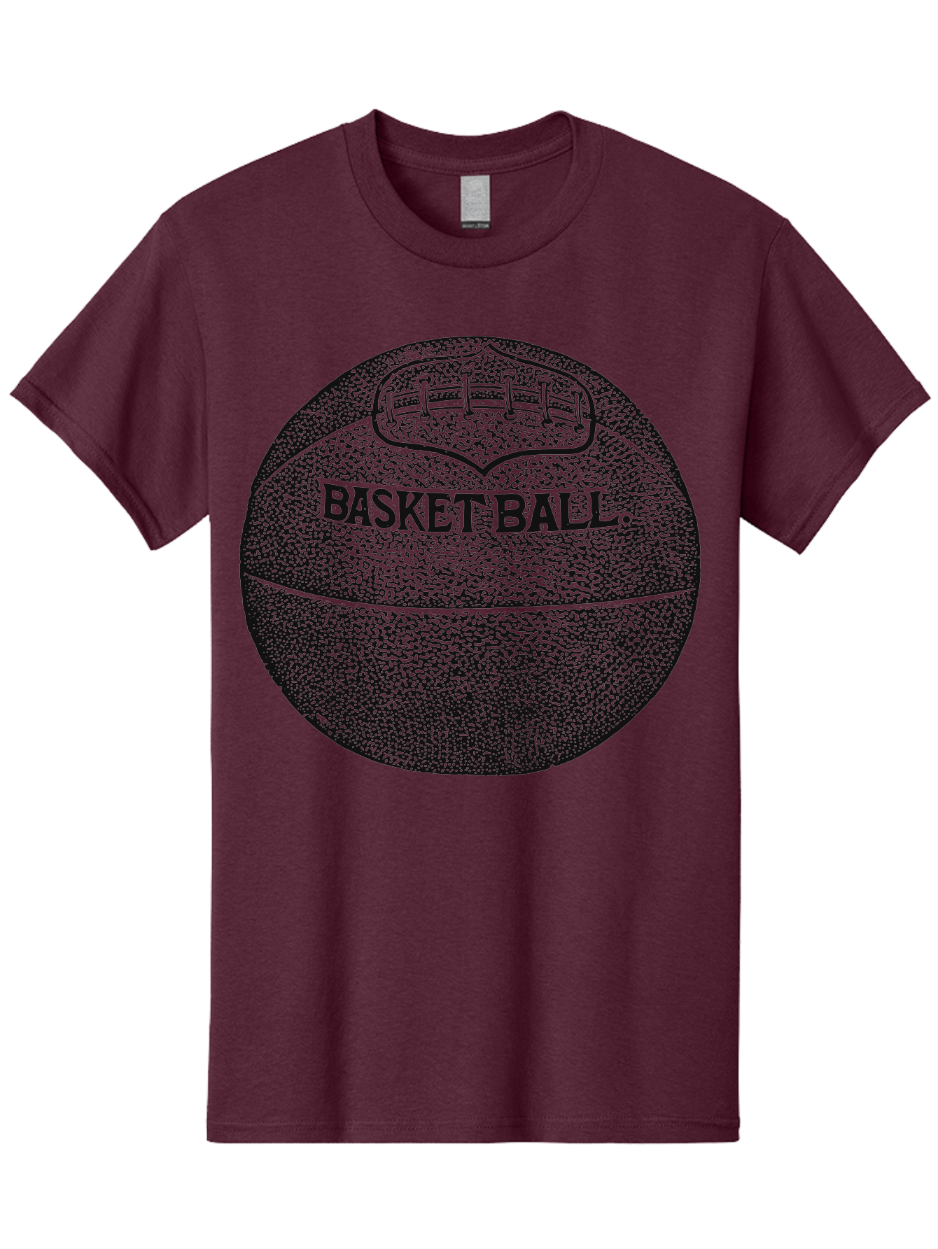 Basket Era Men'S Graphic Tee, 100% Cotton, Comfortable Casual Summer Wear, Machine Washable, Basketball Illustration, Sports Equipment, Black And Green, Textured Ball, Sports Graphic, Court Vision, Basketball Culture, Sports Art Aae128 13