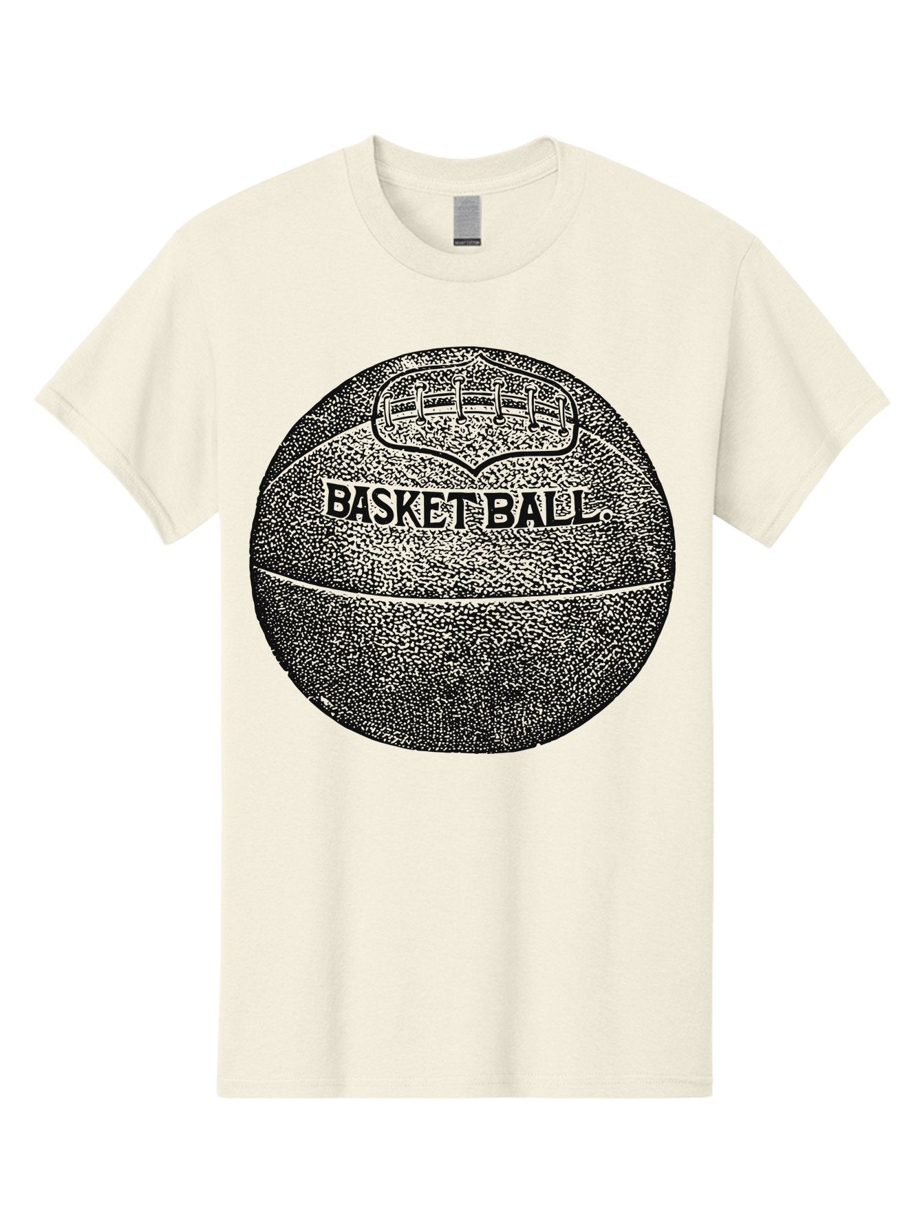 Basket Era Men'S Graphic Tee, 100% Cotton, Comfortable Casual Summer Wear, Machine Washable, Basketball Illustration, Sports Equipment, Black And Green, Textured Ball, Sports Graphic, Court Vision, Basketball Culture, Sports Art Aae128