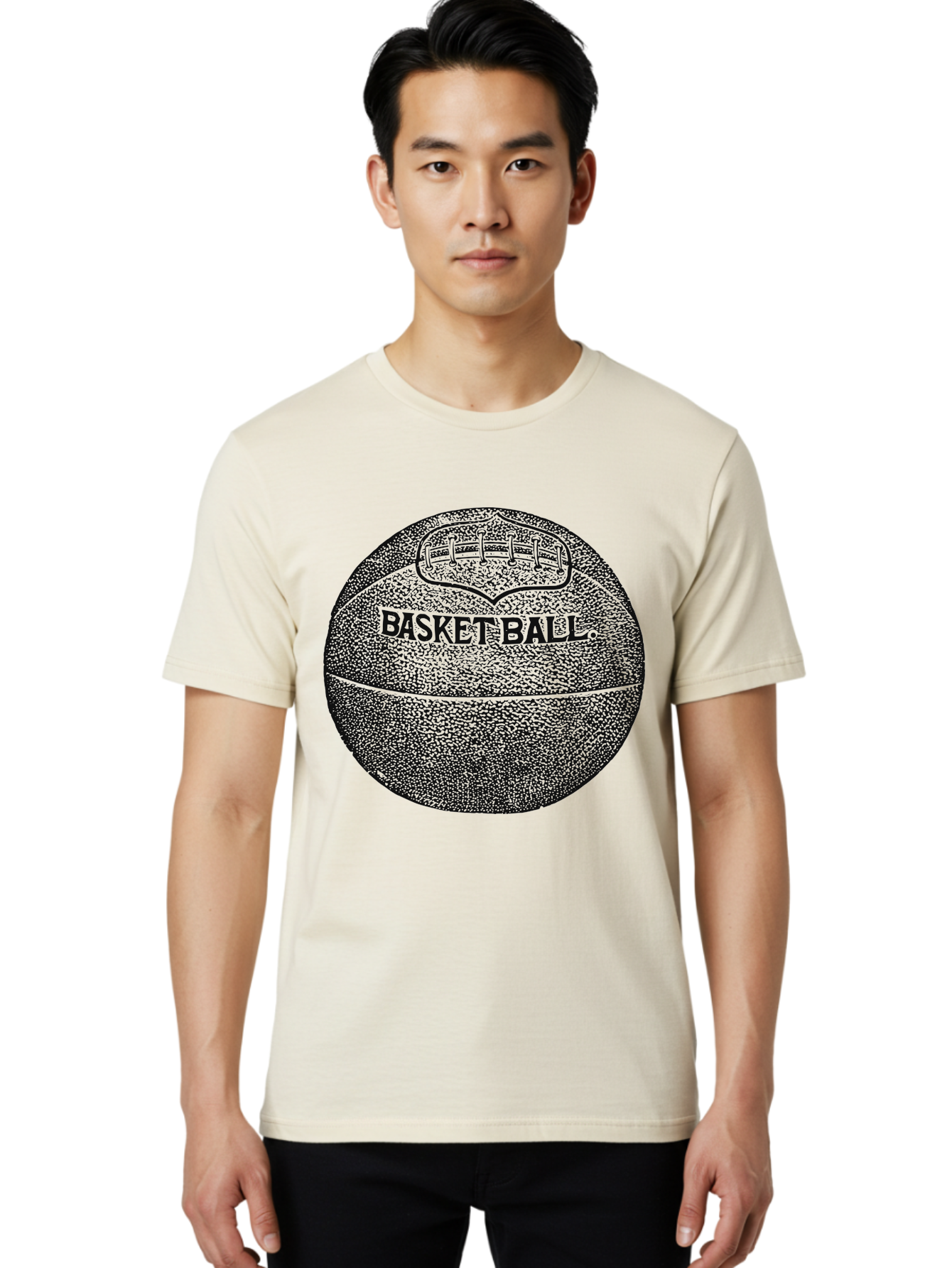 Basket Era Men'S Graphic Tee, 100% Cotton, Comfortable Casual Summer Wear, Machine Washable, Basketball Illustration, Sports Equipment, Black And Green, Textured Ball, Sports Graphic, Court Vision, Basketball Culture, Sports Art Aae128 20
