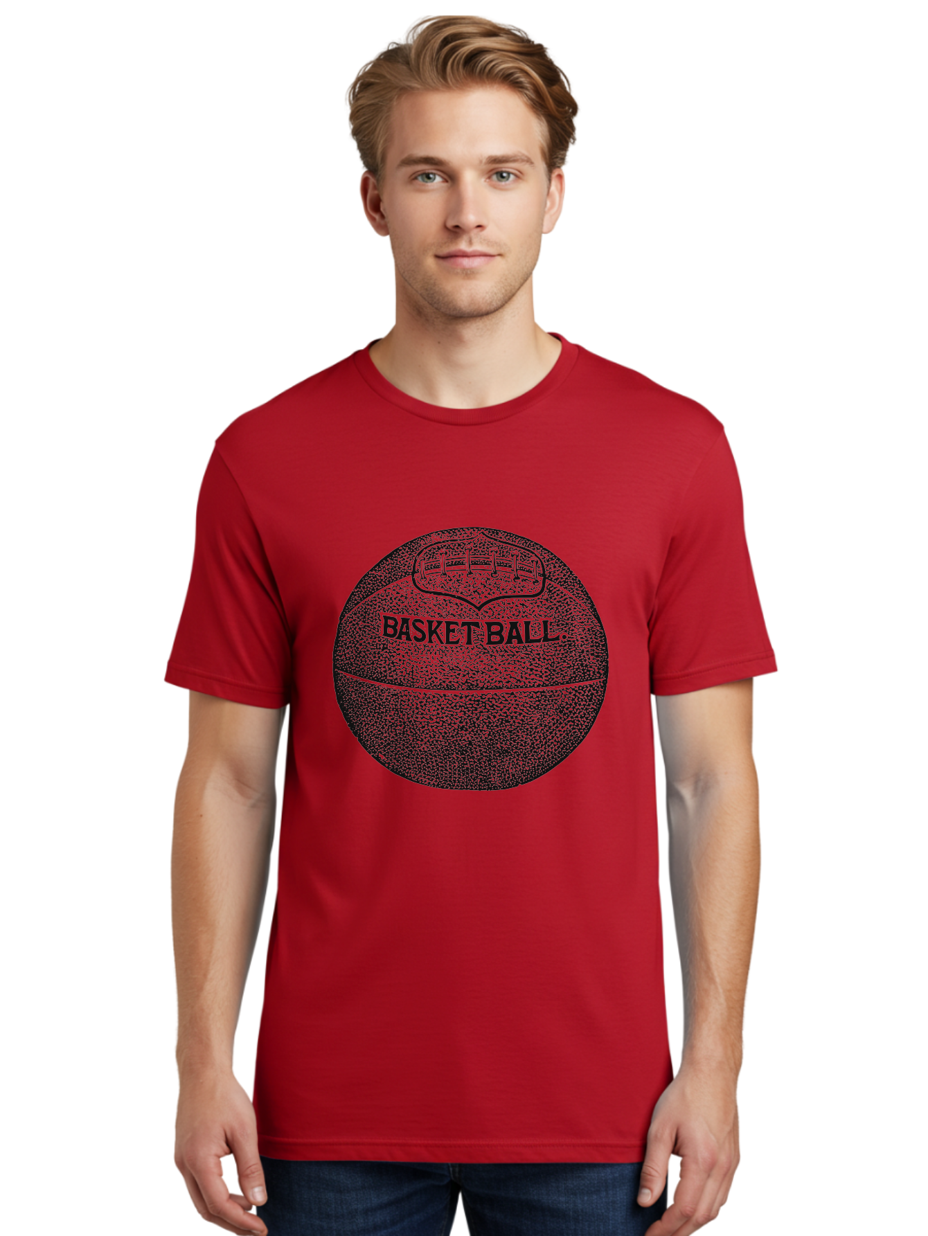 Basket Era Men'S Graphic Tee, 100% Cotton, Comfortable Casual Summer Wear, Machine Washable, Basketball Illustration, Sports Equipment, Black And Green, Textured Ball, Sports Graphic, Court Vision, Basketball Culture, Sports Art Aae128 30