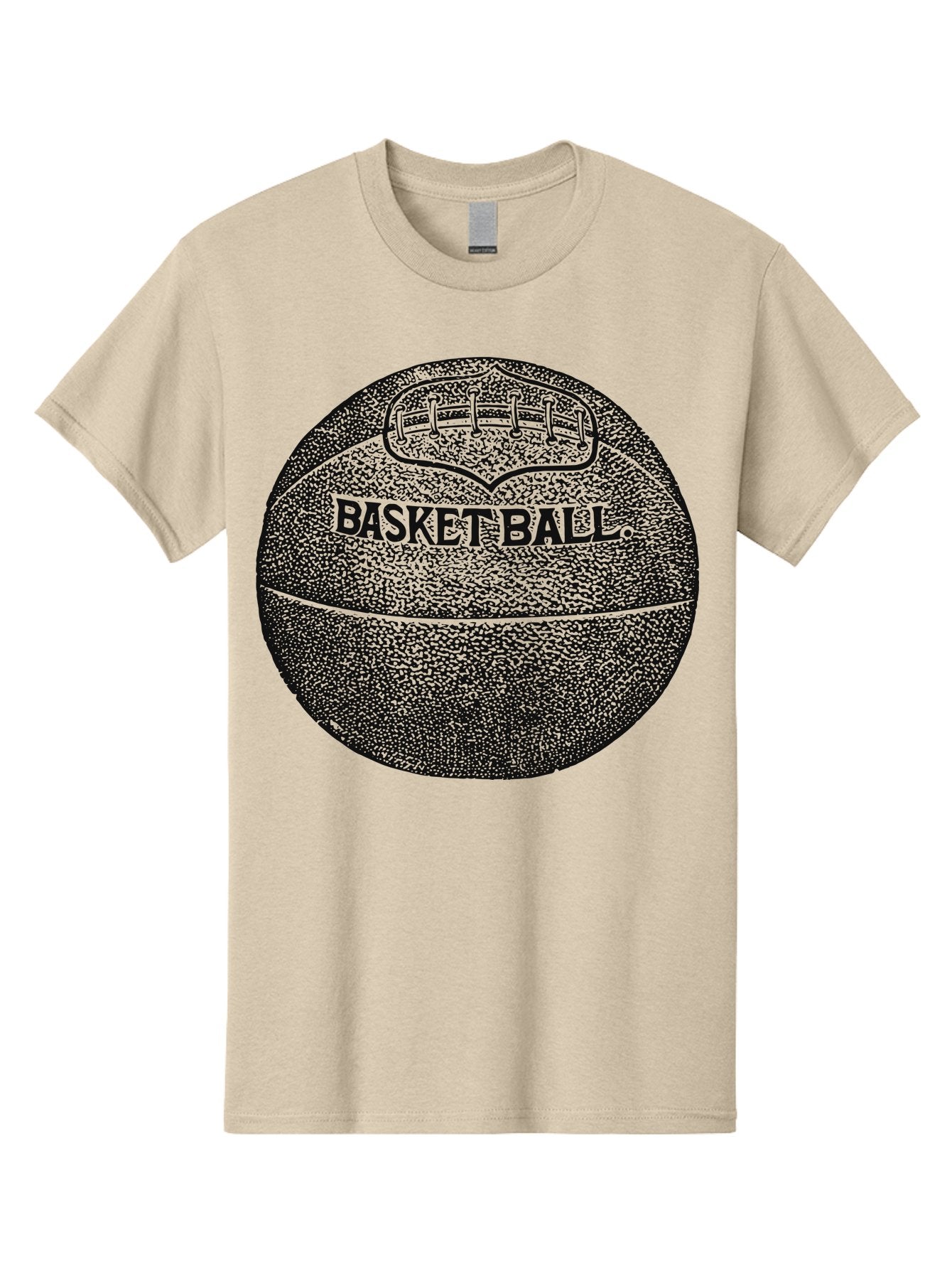 Basket Era Men'S Graphic Tee, 100% Cotton, Comfortable Casual Summer Wear, Machine Washable, Basketball Illustration, Sports Equipment, Black And Green, Textured Ball, Sports Graphic, Court Vision, Basketball Culture, Sports Art Aae128 6