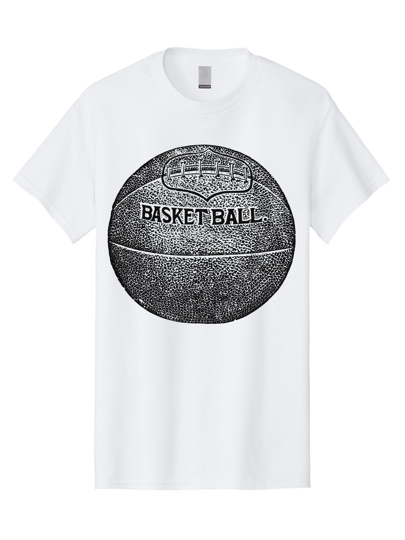 Basket Era Men'S Graphic Tee, 100% Cotton, Comfortable Casual Summer Wear, Machine Washable, Basketball Illustration, Sports Equipment, Black And Green, Textured Ball, Sports Graphic, Court Vision, Basketball Culture, Sports Art Aae128 15