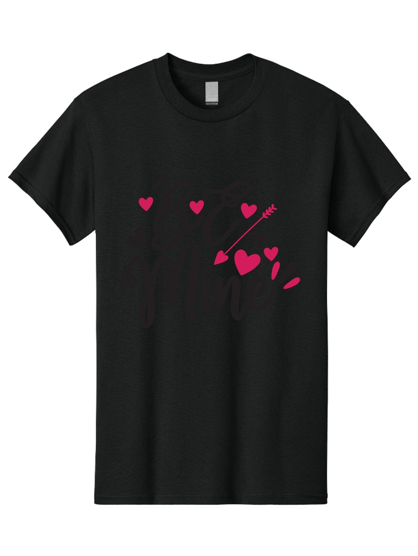 Be Mine Men'S Graphic Tee, 100% Cotton, Comfortable Casual Summer Wear, Machine Washable, Valentines Day, Love Lettering, Heart Symbols, Be Mine Phrase, Romantic Theme, Love Hearts, Arrow Through Heart, Cursive Script Aae130 14