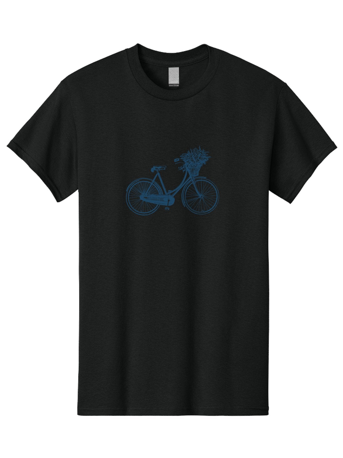 Bike-With-Flowers Men'S Graphic Tee, 100% Cotton, Comfortable Casual Summer Wear, Machine Washable, Vintage Bicycle, Floral Basket, Eco-Friendly Transportation, Sustainable Living, Outdoorsy Feel, Leisurely Ride, Cycling Culture, Aae139 9