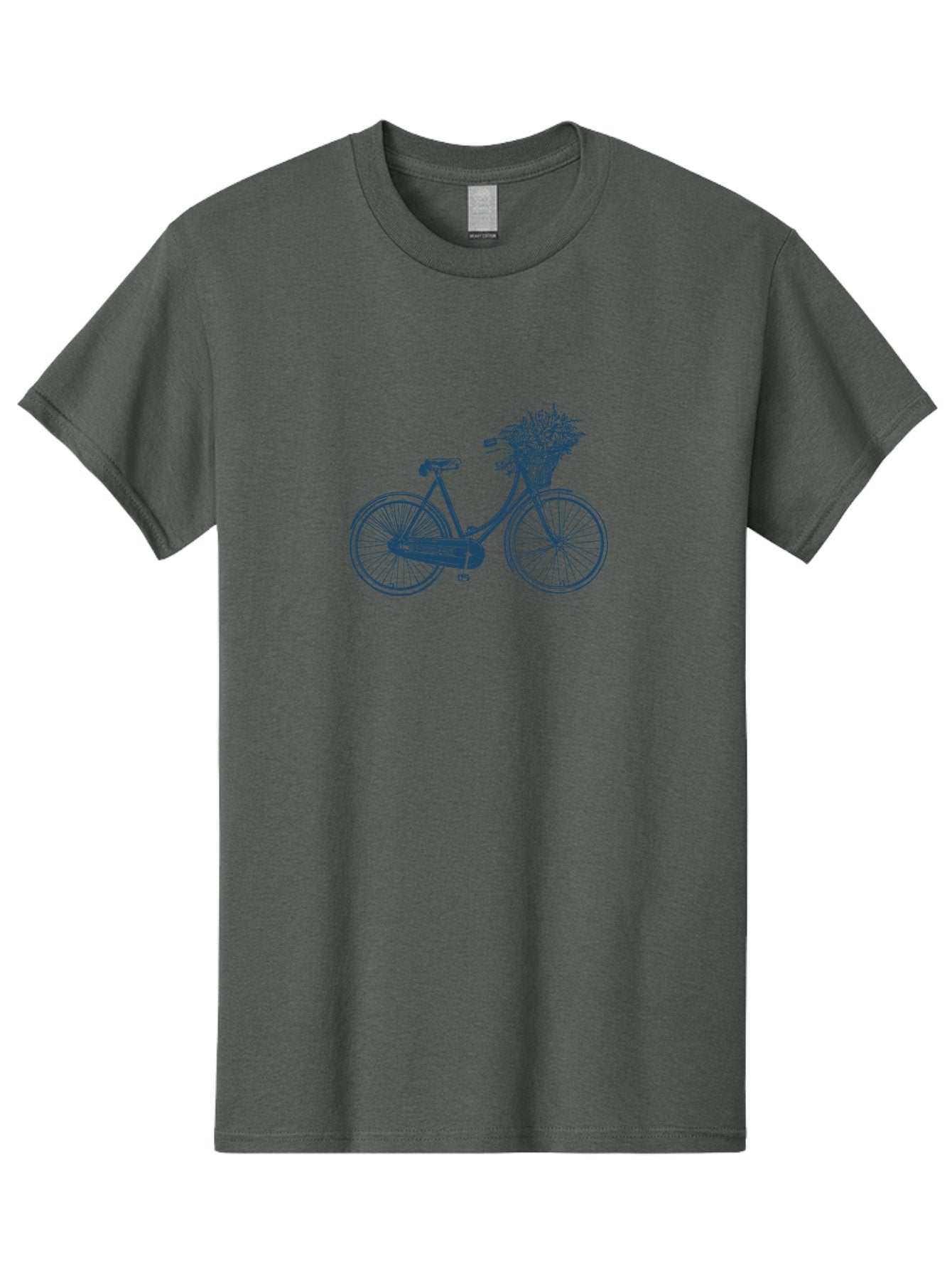 Bike-With-Flowers Men'S Graphic Tee, 100% Cotton, Comfortable Casual Summer Wear, Machine Washable, Vintage Bicycle, Floral Basket, Eco-Friendly Transportation, Sustainable Living, Outdoorsy Feel, Leisurely Ride, Cycling Culture, Aae139 10