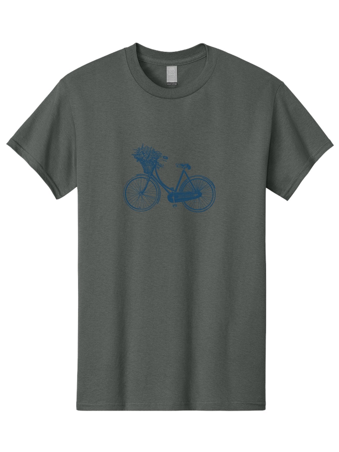 Bike-With-Flowers 2 Men'S Graphic Tee, 100% Cotton, Comfortable Casual Summer Wear, Machine Washable, Vintage Bicycle, Bicycle With Flowers, Lavender Bouquet, Wicker Basket, Eco-Friendly Transportation, Cycling Culture, Nostalgic Ride, Aae140 5