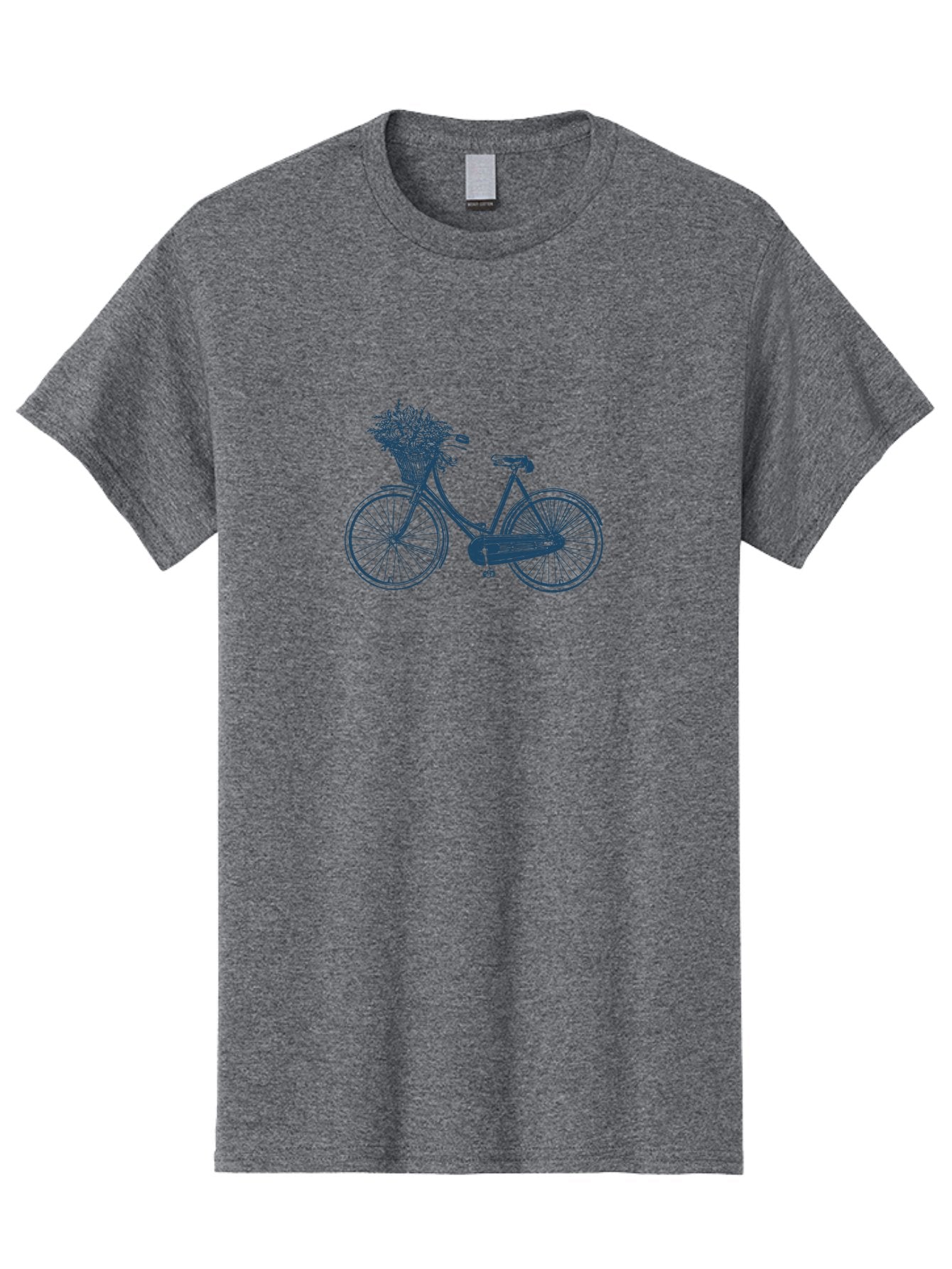 Bike-With-Flowers 2 Men'S Graphic Tee, 100% Cotton, Comfortable Casual Summer Wear, Machine Washable, Vintage Bicycle, Bicycle With Flowers, Lavender Bouquet, Wicker Basket, Eco-Friendly Transportation, Cycling Culture, Nostalgic Ride, Aae140 7