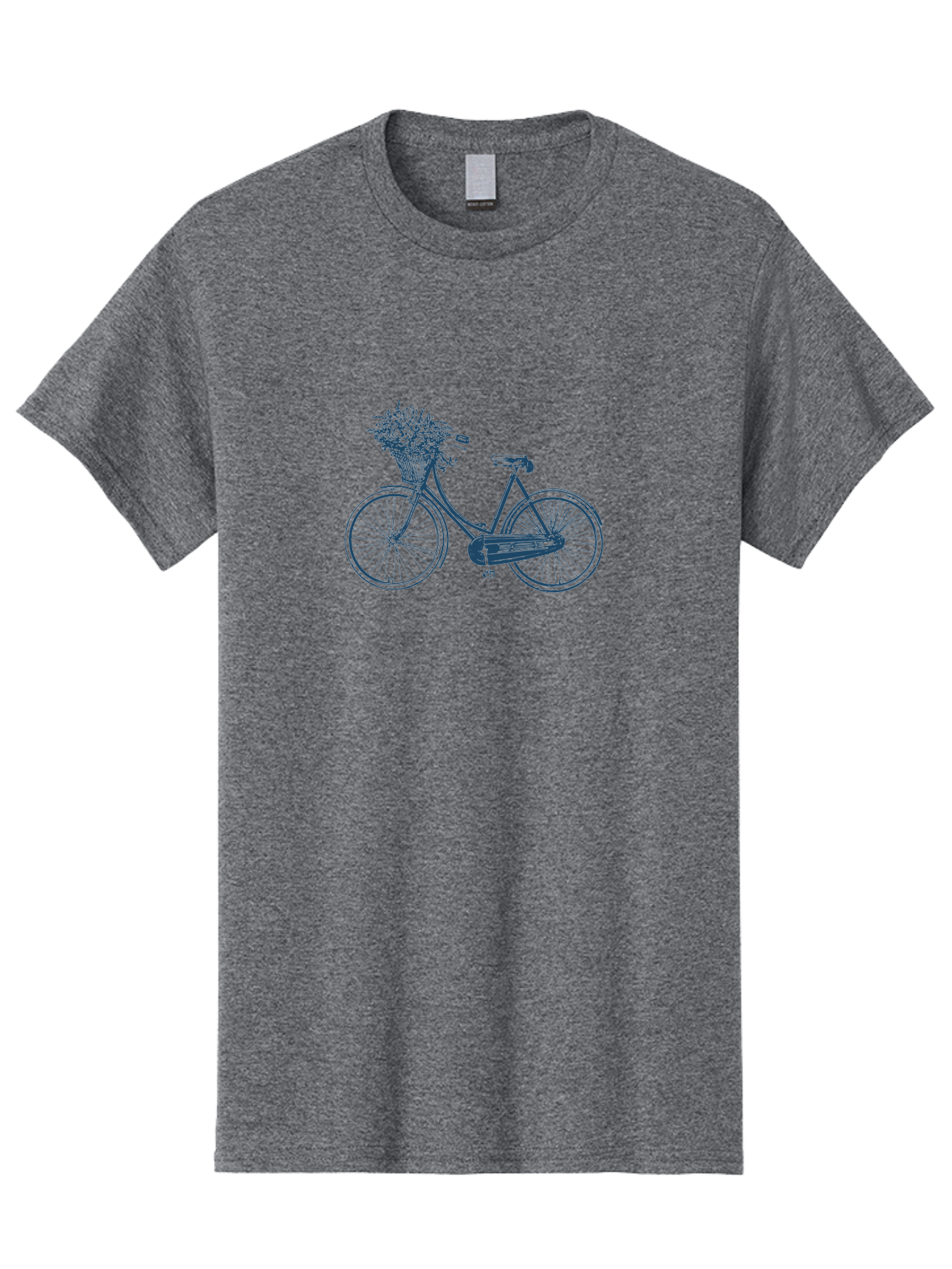 Bike-With-Flowers 2 Men'S Graphic Tee, 100% Cotton, Comfortable Casual Summer Wear, Machine Washable, Vintage Bicycle, Bicycle With Flowers, Lavender Bouquet, Wicker Basket, Eco-Friendly Transportation, Cycling Culture, Nostalgic Ride, Aae140