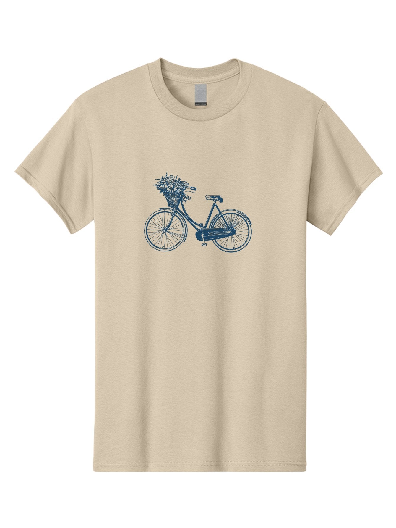 Bike-With-Flowers 2 Men'S Graphic Tee, 100% Cotton, Comfortable Casual Summer Wear, Machine Washable, Vintage Bicycle, Bicycle With Flowers, Lavender Bouquet, Wicker Basket, Eco-Friendly Transportation, Cycling Culture, Nostalgic Ride, Aae140 3
