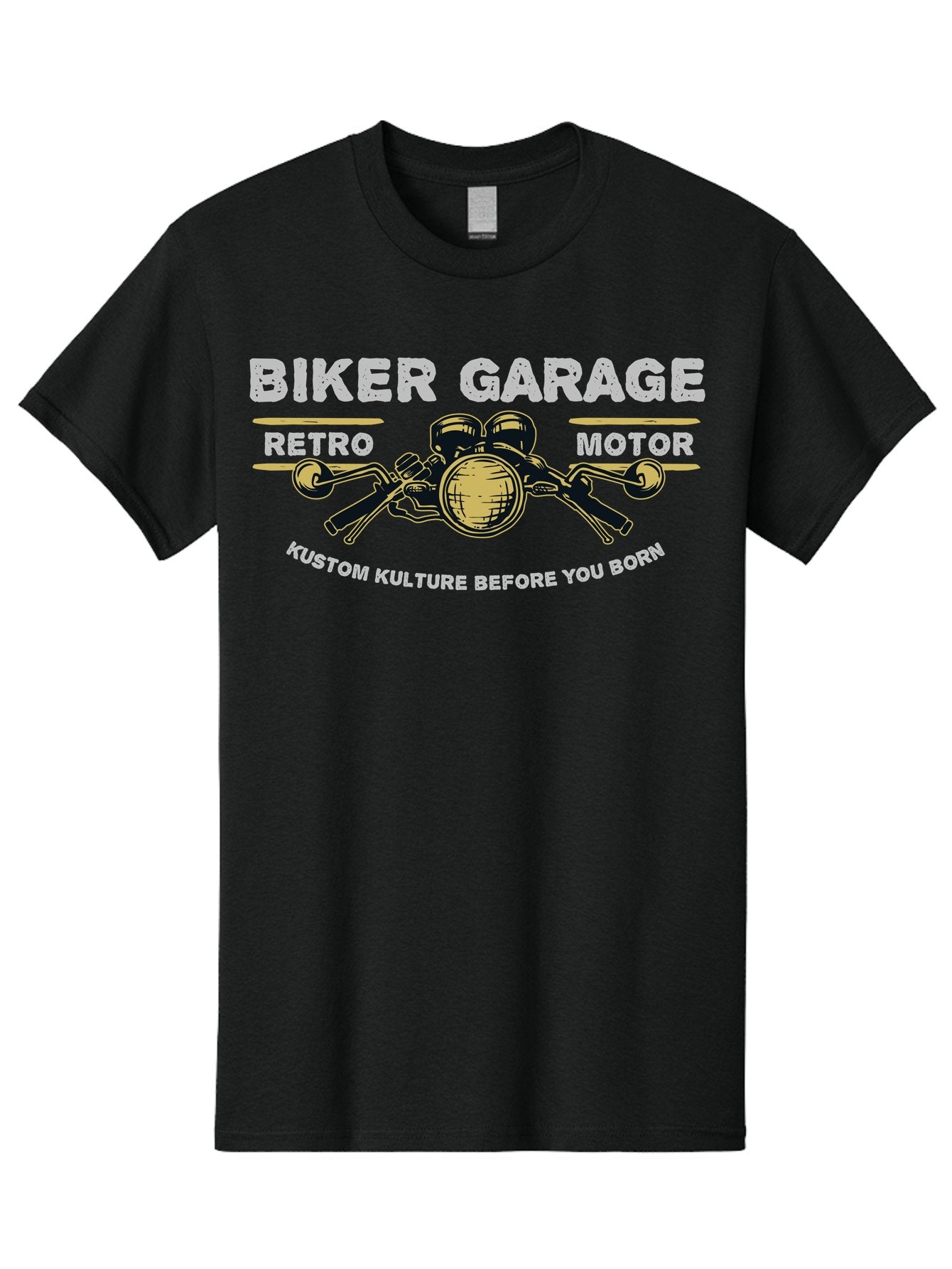 Biker Garage Men'S Graphic Tee, 100% Cotton, Comfortable Casual Summer Wear, Machine Washable, Vintage Motorcycle Illustration, Biker Culture, Retro Motorbike Design, Kustom Kulture, Biker Garage, Motorcycle Enthusiasts, Custom Bike Art Aae141 15