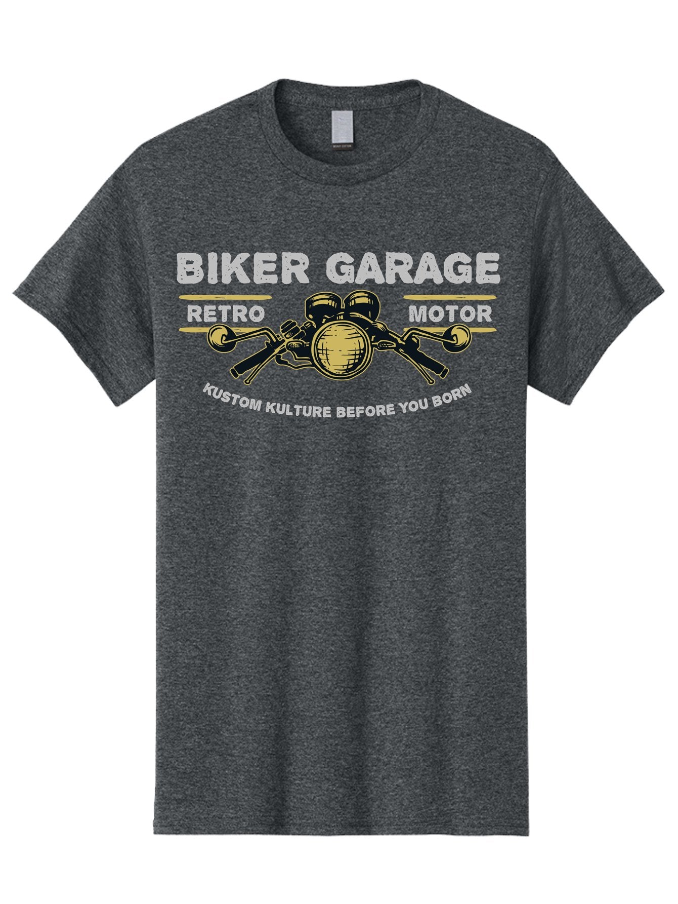 Biker Garage Men'S Graphic Tee, 100% Cotton, Comfortable Casual Summer Wear, Machine Washable, Vintage Motorcycle Illustration, Biker Culture, Retro Motorbike Design, Kustom Kulture, Biker Garage, Motorcycle Enthusiasts, Custom Bike Art Aae141 7