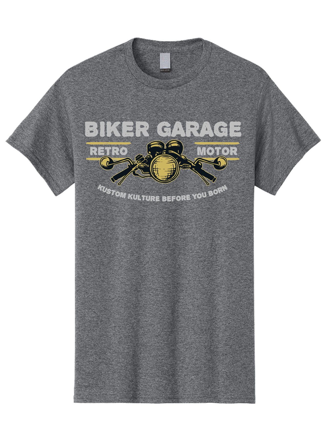 Biker Garage Men'S Graphic Tee, 100% Cotton, Comfortable Casual Summer Wear, Machine Washable, Vintage Motorcycle Illustration, Biker Culture, Retro Motorbike Design, Kustom Kulture, Biker Garage, Motorcycle Enthusiasts, Custom Bike Art Aae141 11