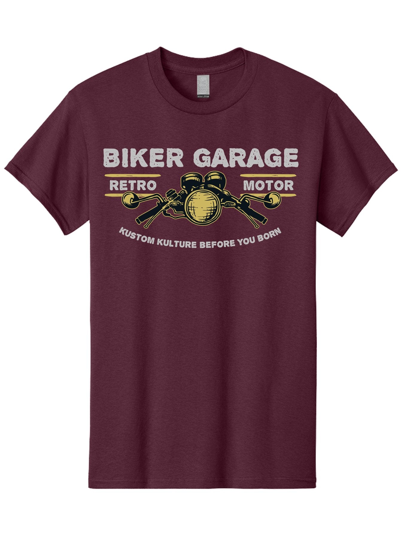 Biker Garage Men'S Graphic Tee, 100% Cotton, Comfortable Casual Summer Wear, Machine Washable, Vintage Motorcycle Illustration, Biker Culture, Retro Motorbike Design, Kustom Kulture, Biker Garage, Motorcycle Enthusiasts, Custom Bike Art Aae141 9