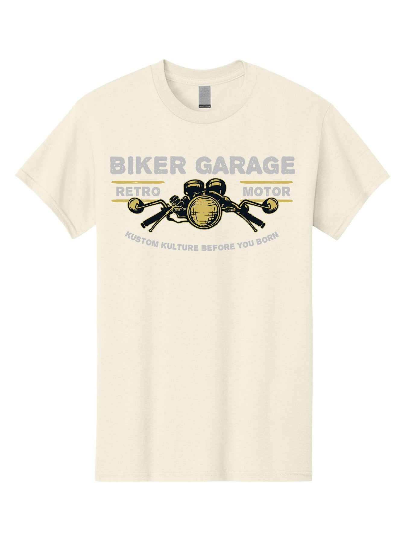 Biker Garage Men'S Graphic Tee, 100% Cotton, Comfortable Casual Summer Wear, Machine Washable, Vintage Motorcycle Illustration, Biker Culture, Retro Motorbike Design, Kustom Kulture, Biker Garage, Motorcycle Enthusiasts, Custom Bike Art Aae141 13