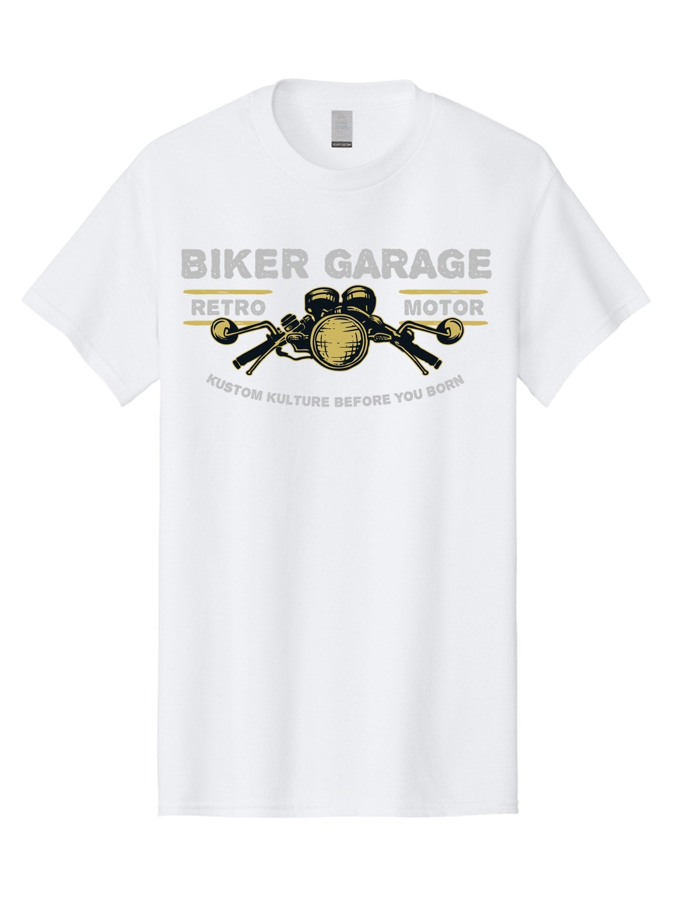 Biker Garage Men'S Graphic Tee, 100% Cotton, Comfortable Casual Summer Wear, Machine Washable, Vintage Motorcycle Illustration, Biker Culture, Retro Motorbike Design, Kustom Kulture, Biker Garage, Motorcycle Enthusiasts, Custom Bike Art Aae141 6