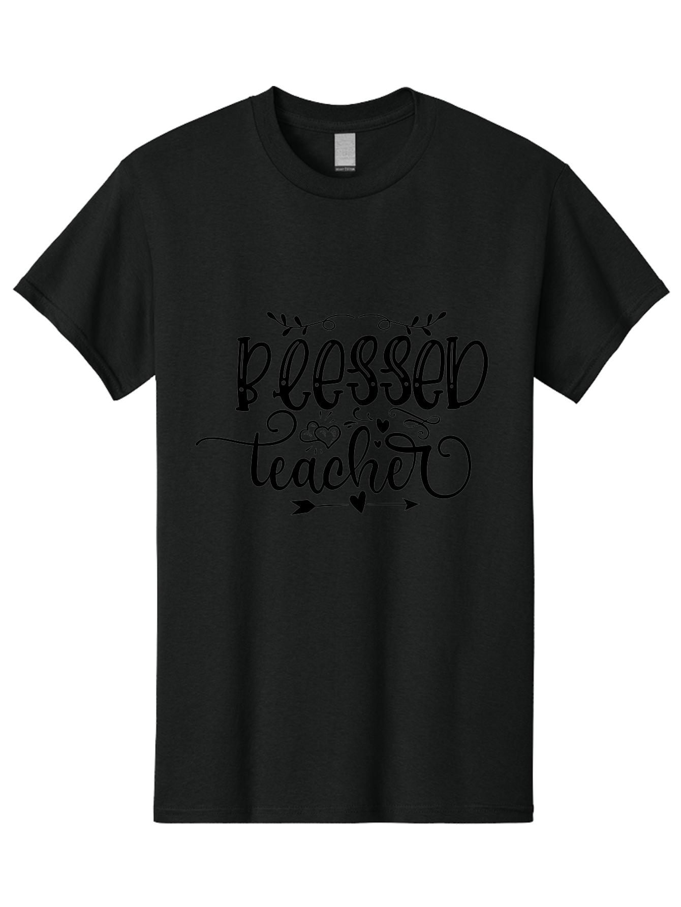 Blessed Teacher Men'S Graphic Tee, 100% Cotton, Comfortable Casual Summer Wear, Machine Washable, Teacher Appreciation, Inspirational Quotes, Heartfelt Messages, Loving Teachers, Gratitude, Black Typography, Elegant Design, Heartwarming, Aae147